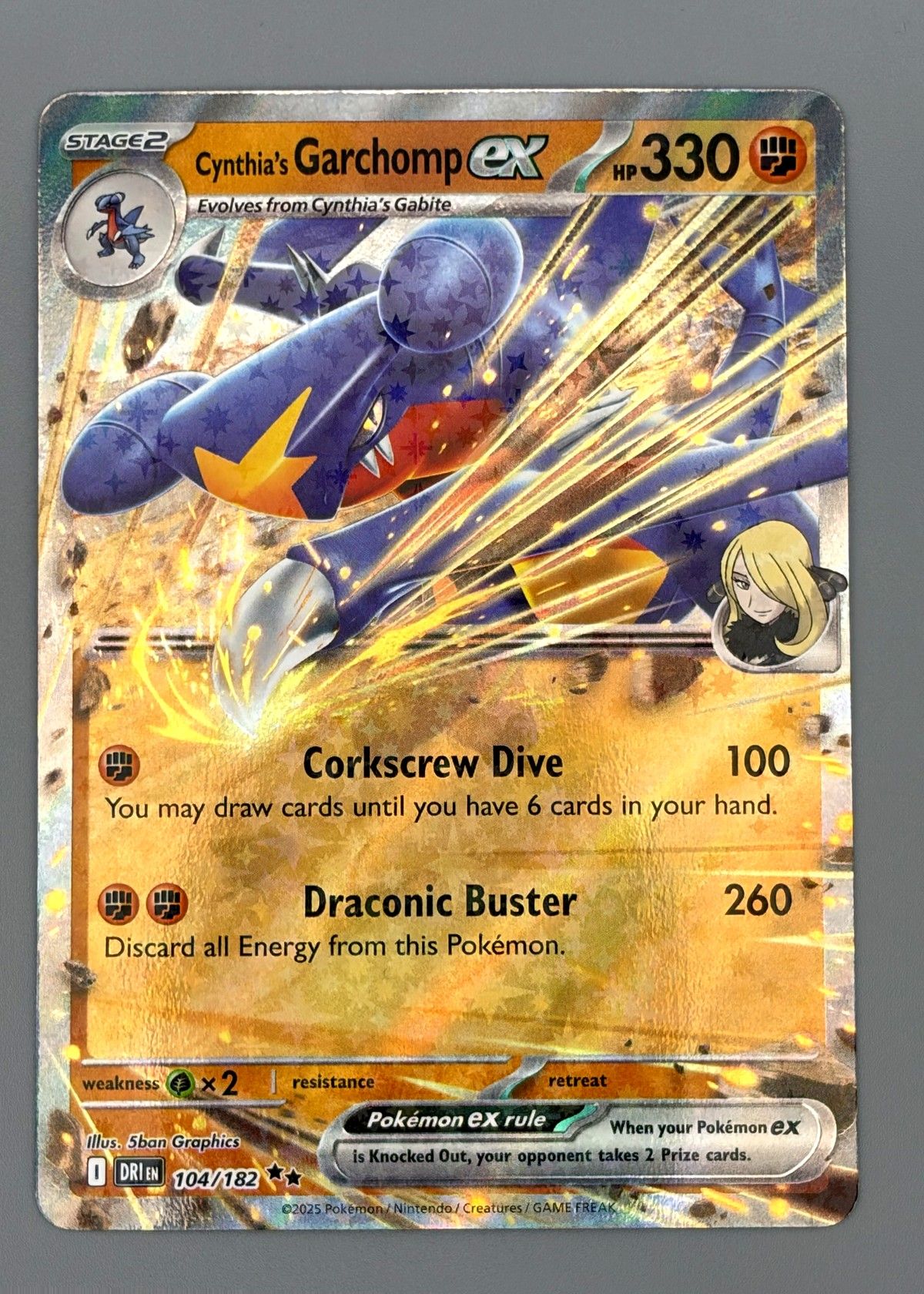 Cynthia's Garchomp ex 104/182 (Scarlet & Violet) - Ultra Rare, front