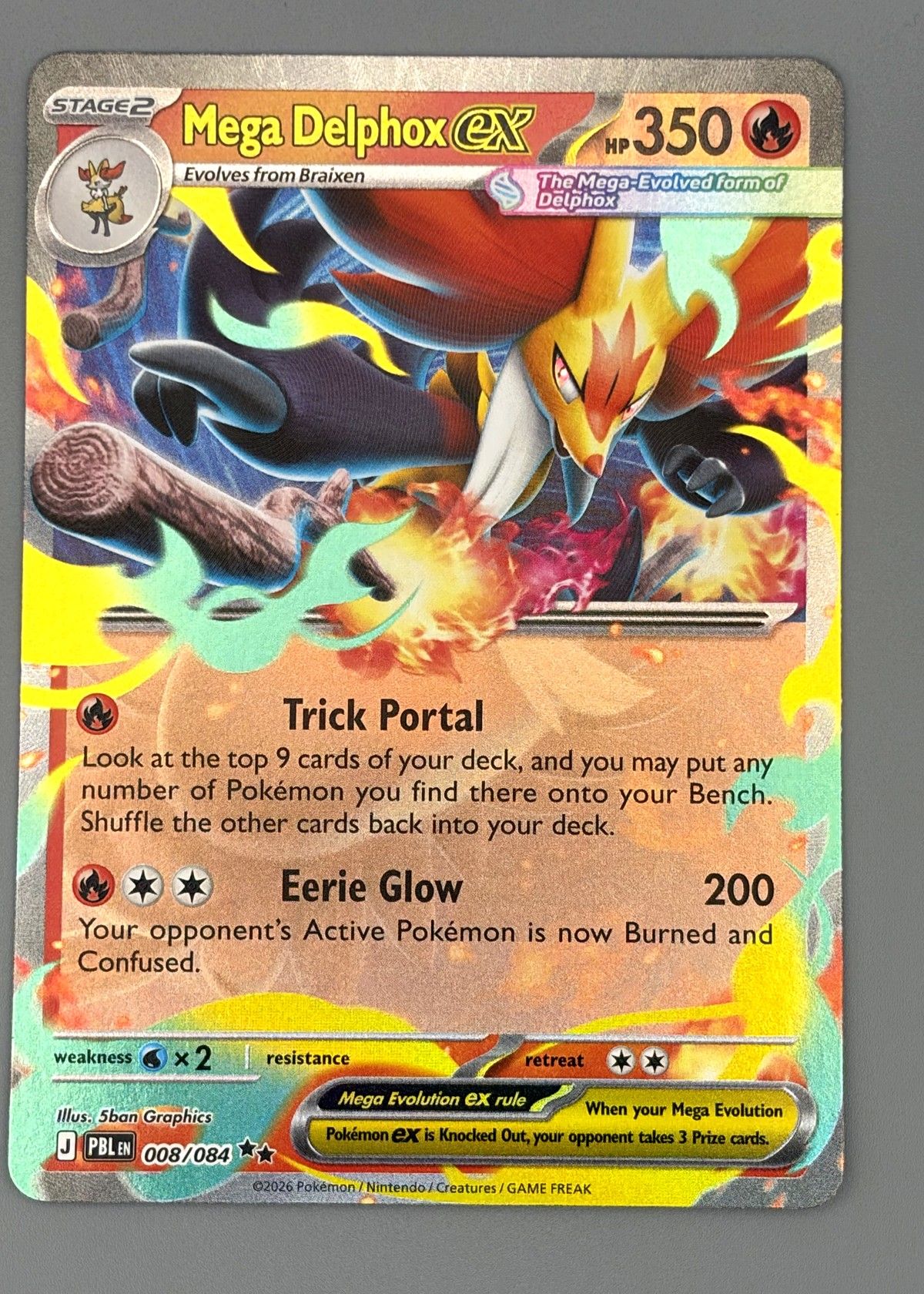 Mega Delphox EX 008/084 (Paldea Evolved) - Ultra Rare, front
