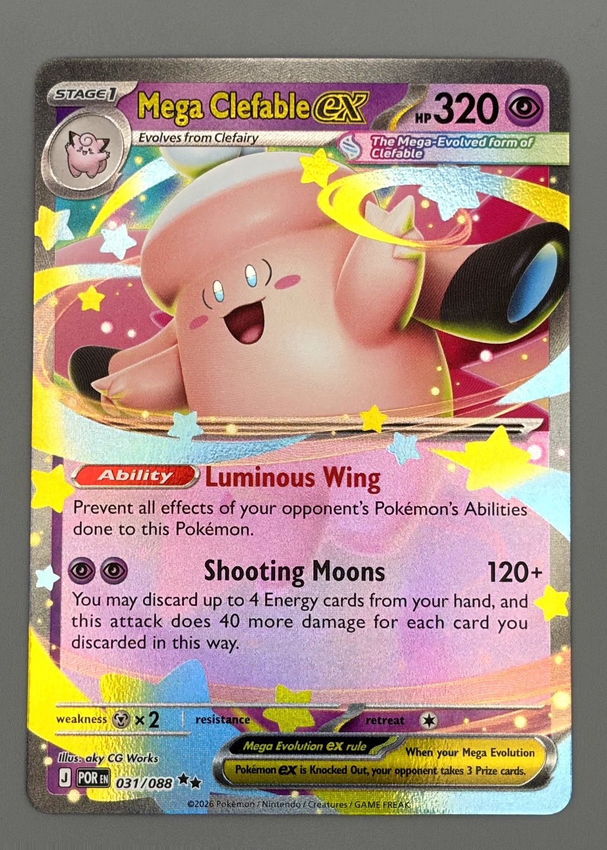 Mega Clefable EX 031/088 (Scarlet & Violet era) - Ultra Rare EX, front