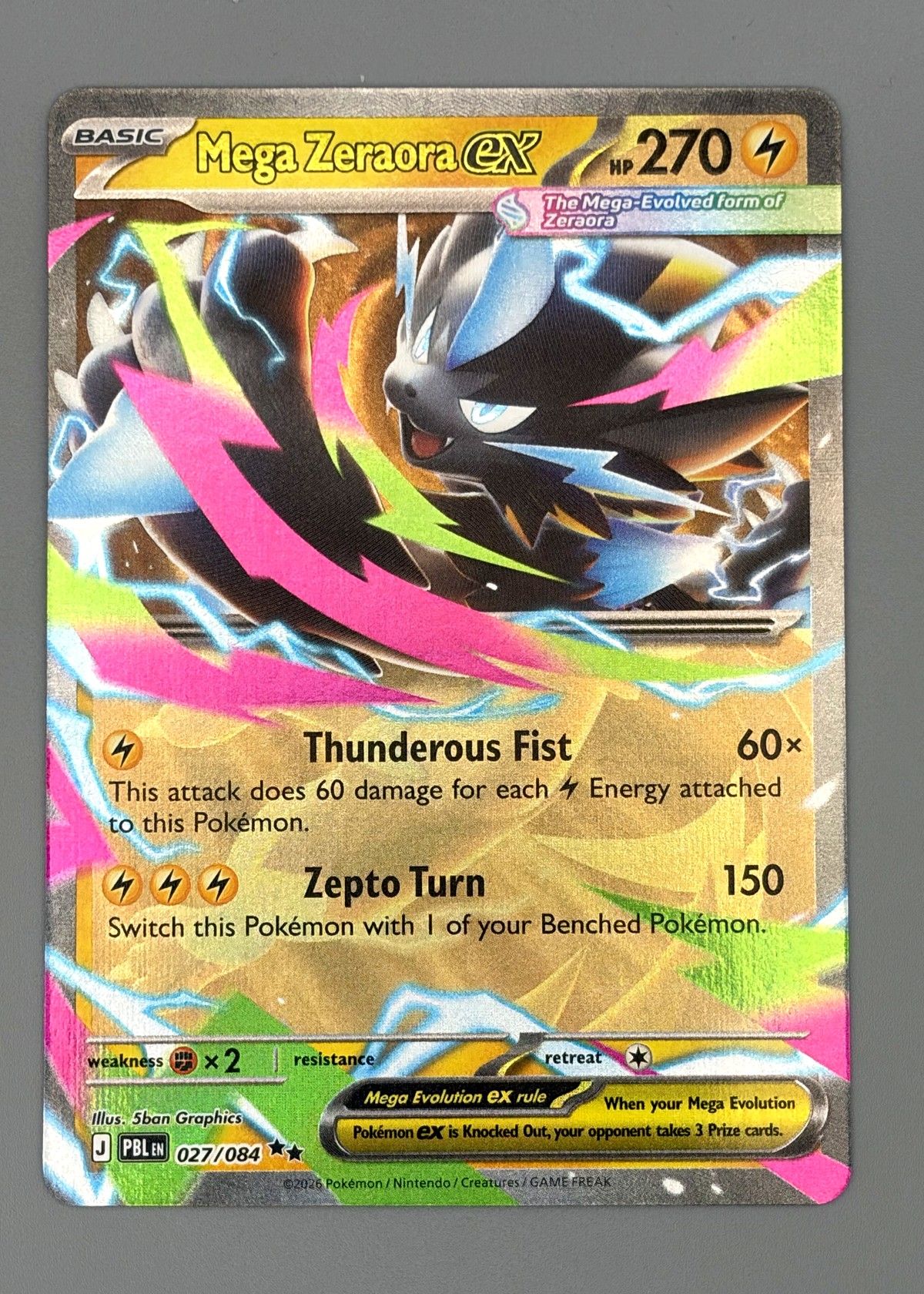 Mega Zeraora ex 027/084 (Pokémon TCG) - Ultra Rare, front