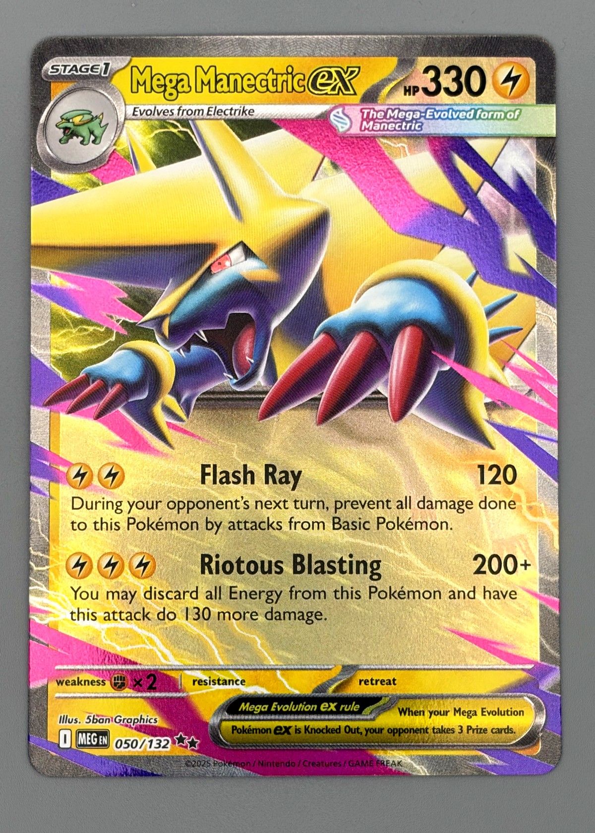 Mega Manectric ex 050/132 (Scarlet & Violet) - Ultra Rare, front