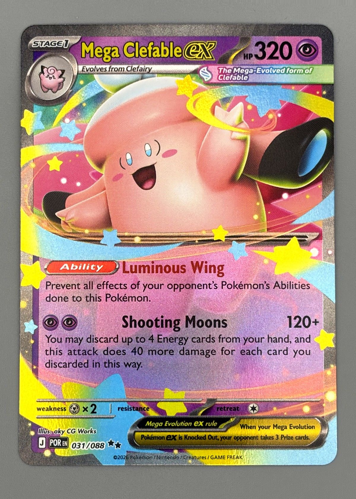 Mega Clefable EX 031/088 (Scarlet & Violet) - Ultra Rare, front