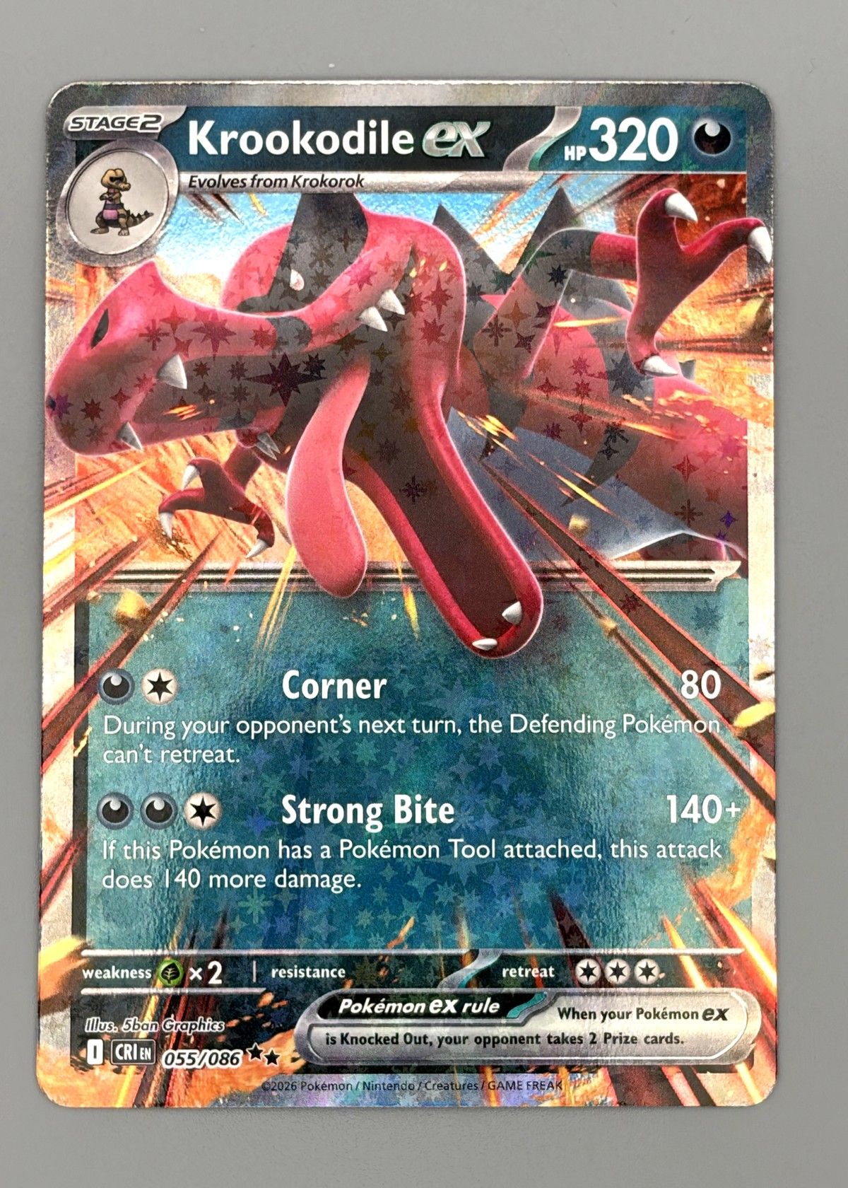 Krookodile ex 055/086 (Scarlet & Violet) - Ultra Rare, front