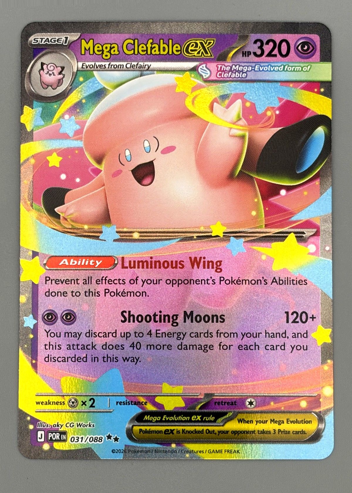 Mega Clefable EX 031/088 (Scarlet & Violet) - Ultra Rare EX, front