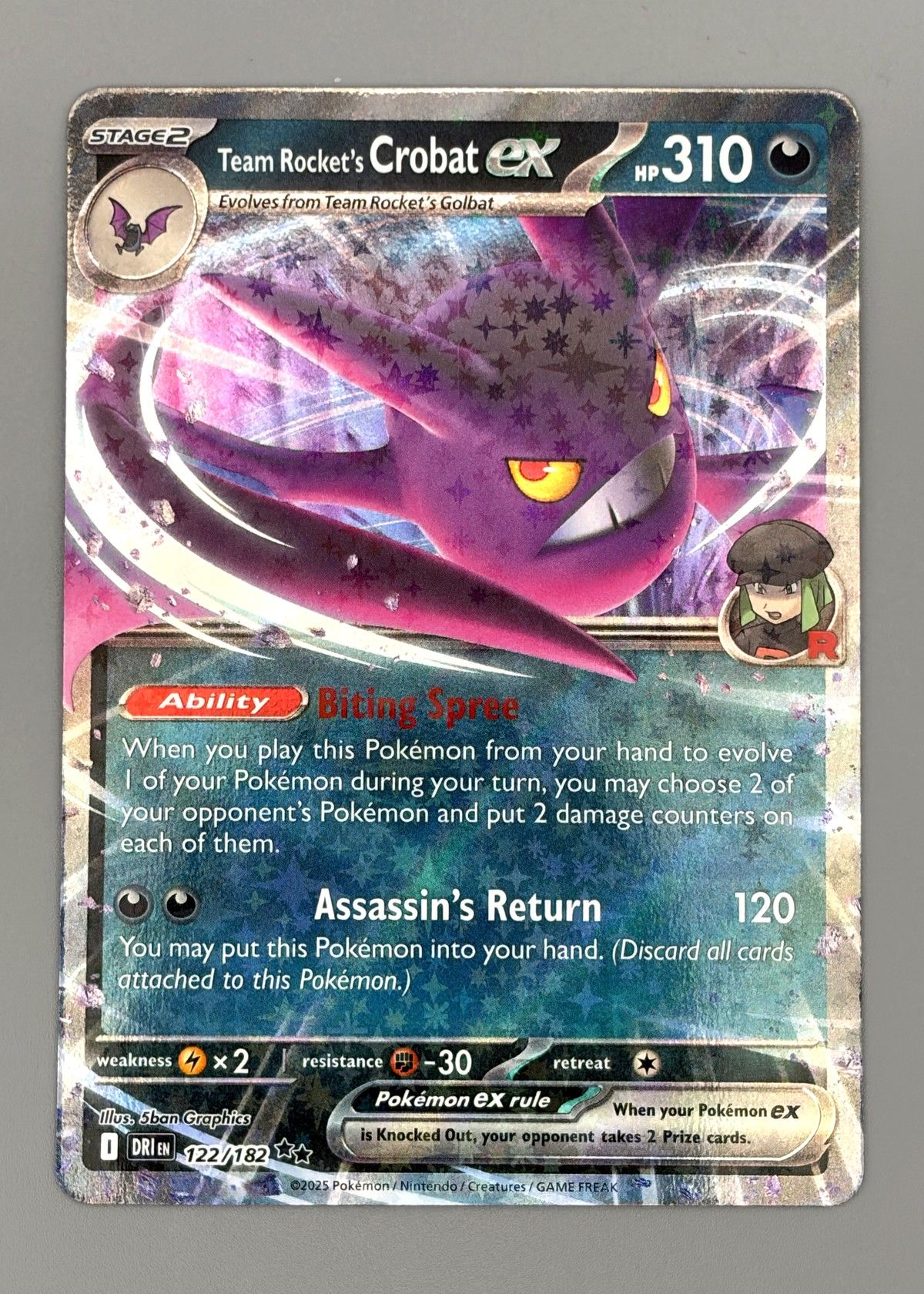 Team Rocket's Crobat ex 122/182 (Stellar Crown) - Ultra Rare, front