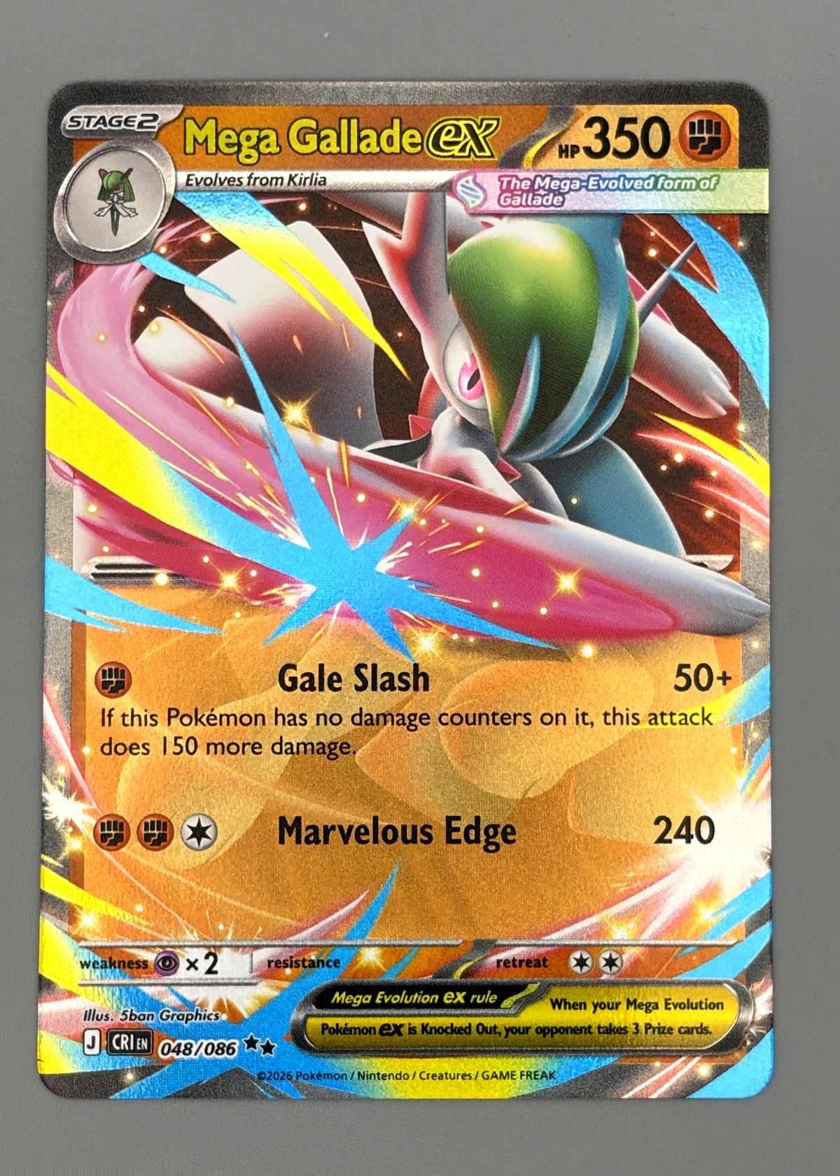 Mega Gallade ex 048/086 (Scarlet & Violet) - Ultra Rare EX, front