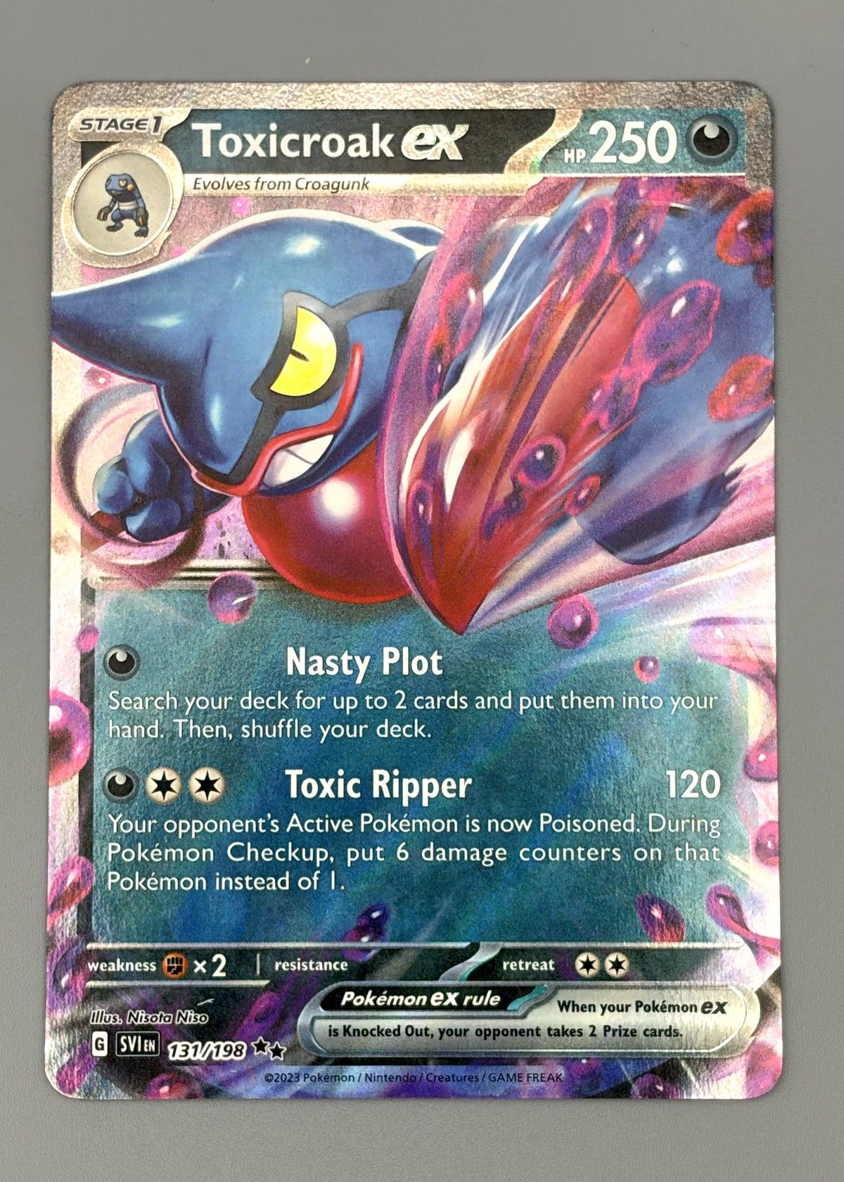 Toxicroak ex 131/198 (Scarlet & Violet) - Ultra Rare, front