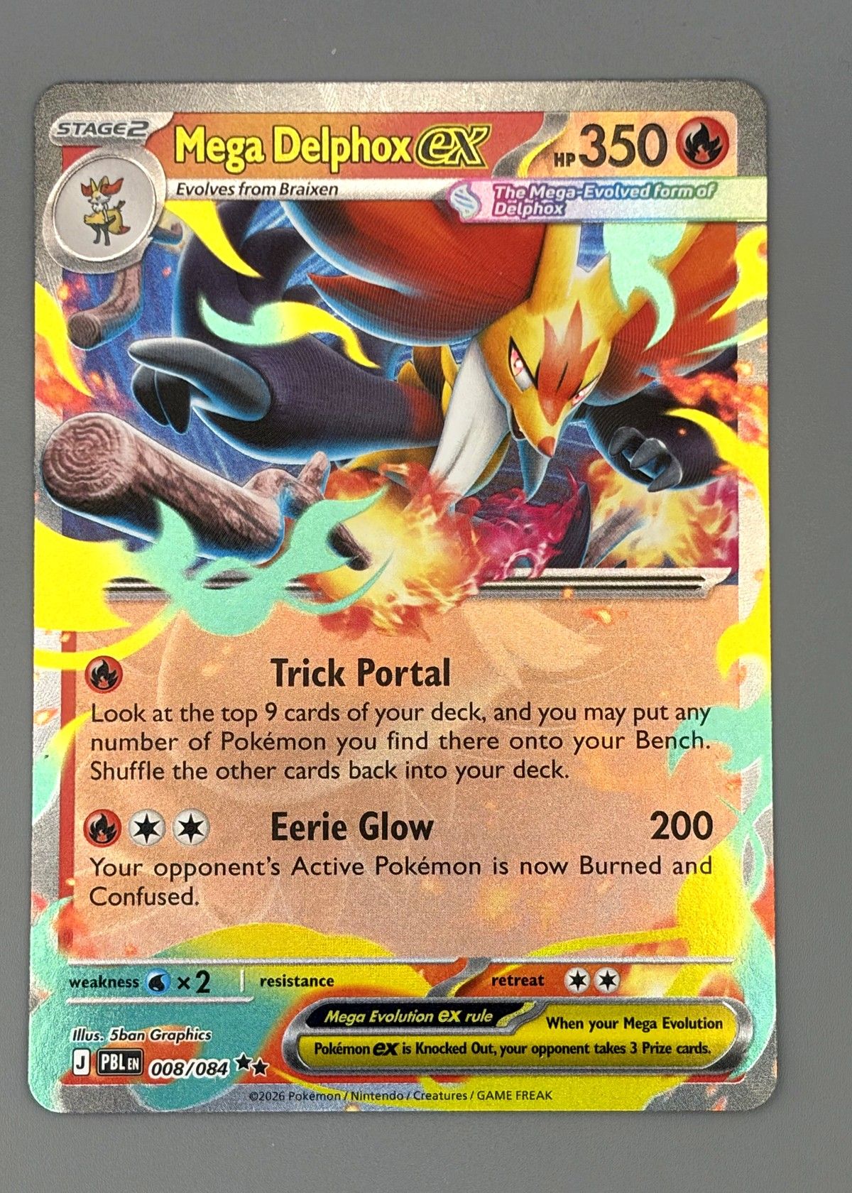 Mega Delphox EX 008/084 (Paldea Evolved) - Ultra Rare, front