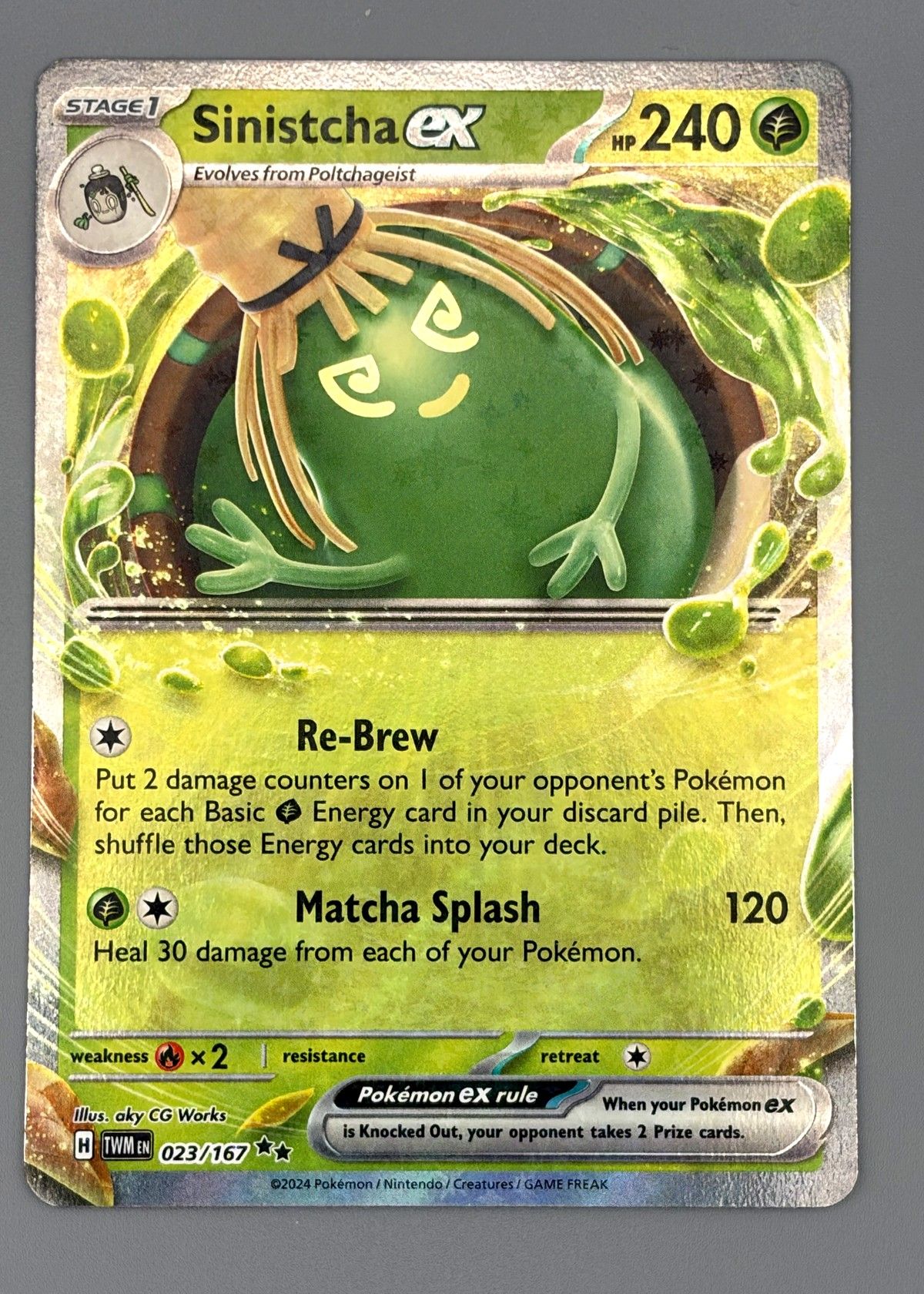 Sinistcha ex 023/167 (Scarlet & Violet) - Ultra Rare, front