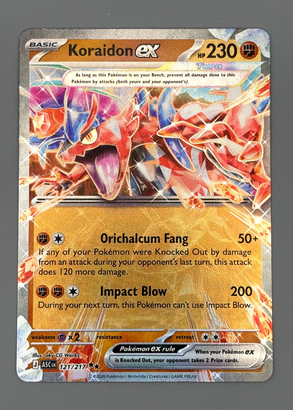 Koraidon ex 121/217 (Scarlet & Violet) - Ultra Rare, front