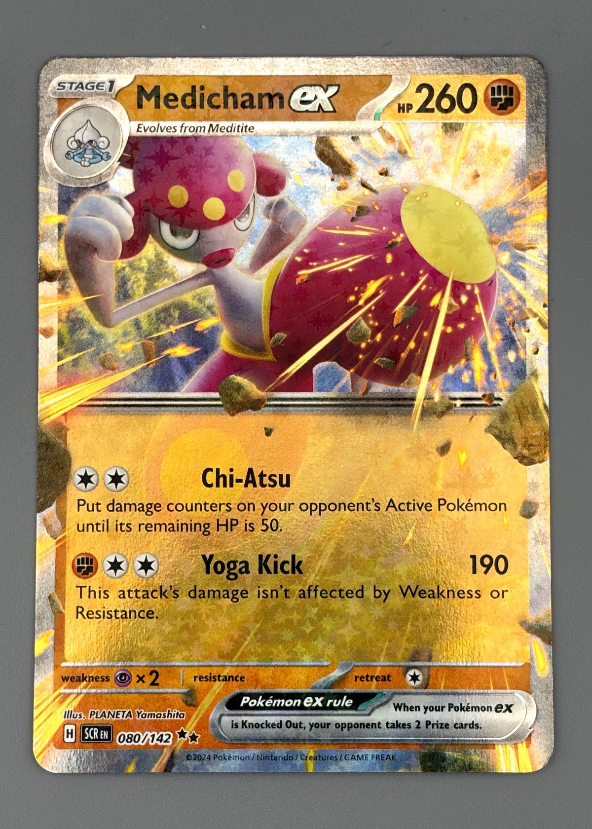 Medicham ex 080/142 (Scarlet & Violet) - Ultra Rare, front
