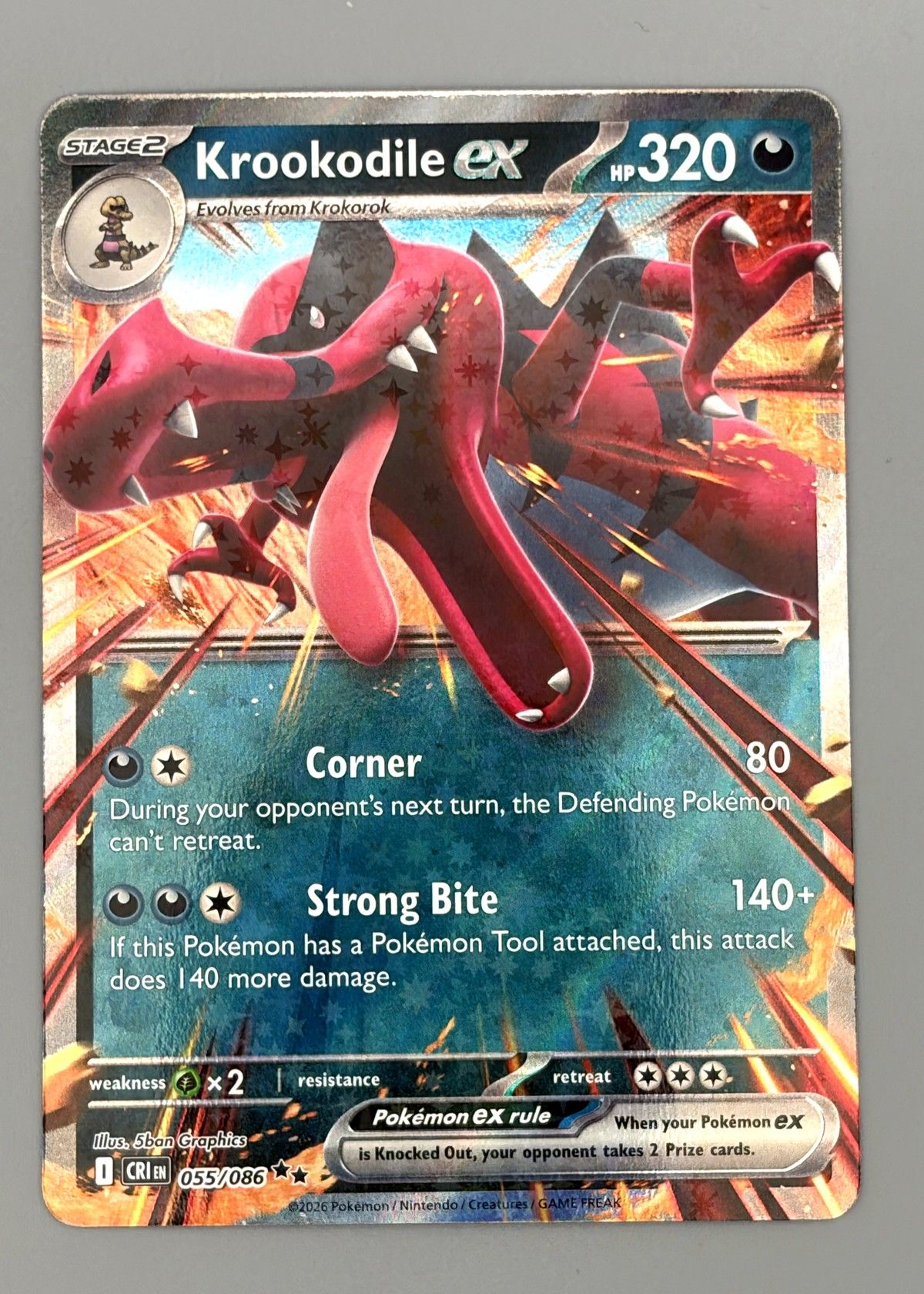 Krookodile ex 055/086 (Scarlet & Violet) - Ultra Rare, front