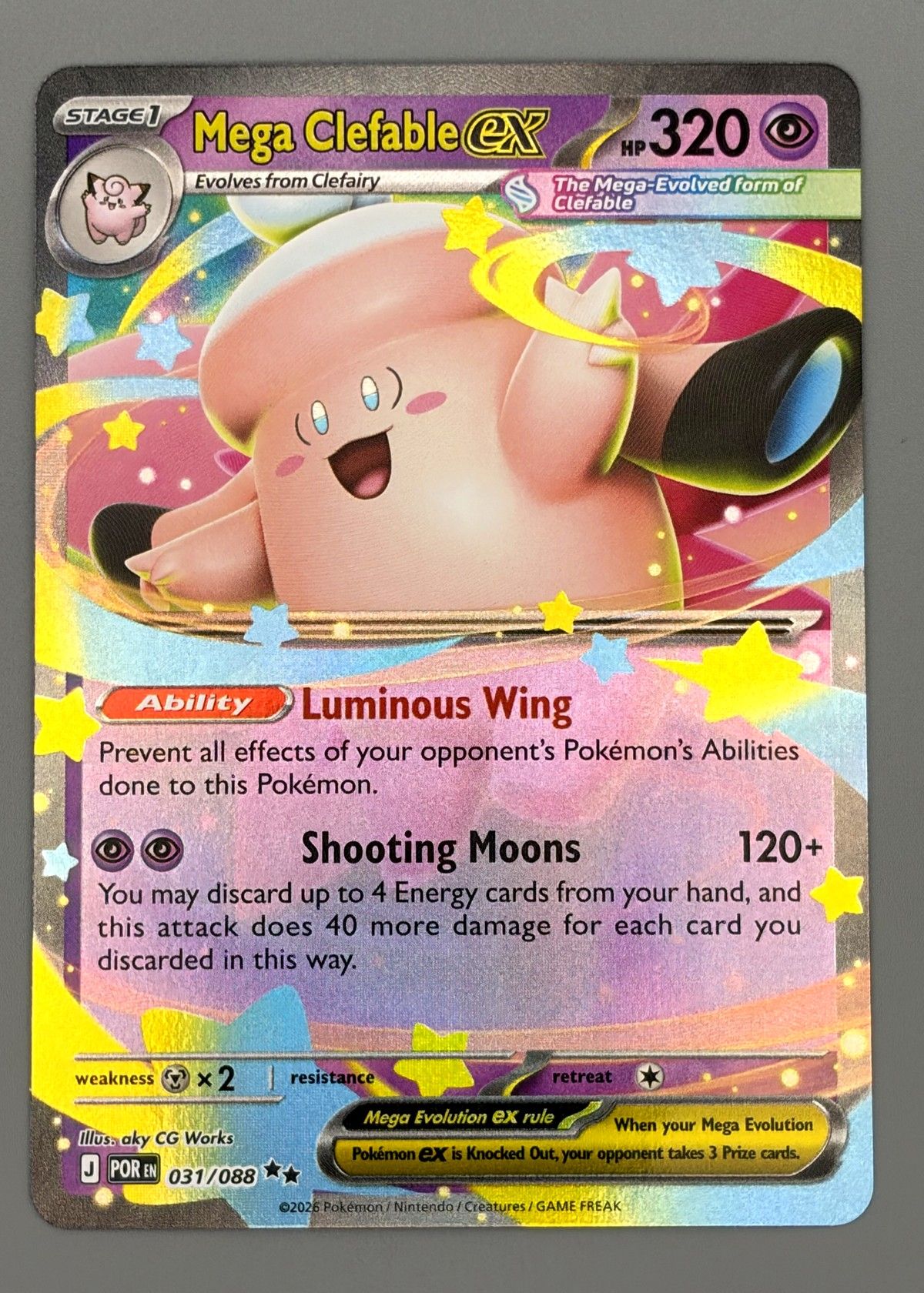 Mega Clefable EX 031/088 (Scarlet & Violet) - Ultra Rare, front