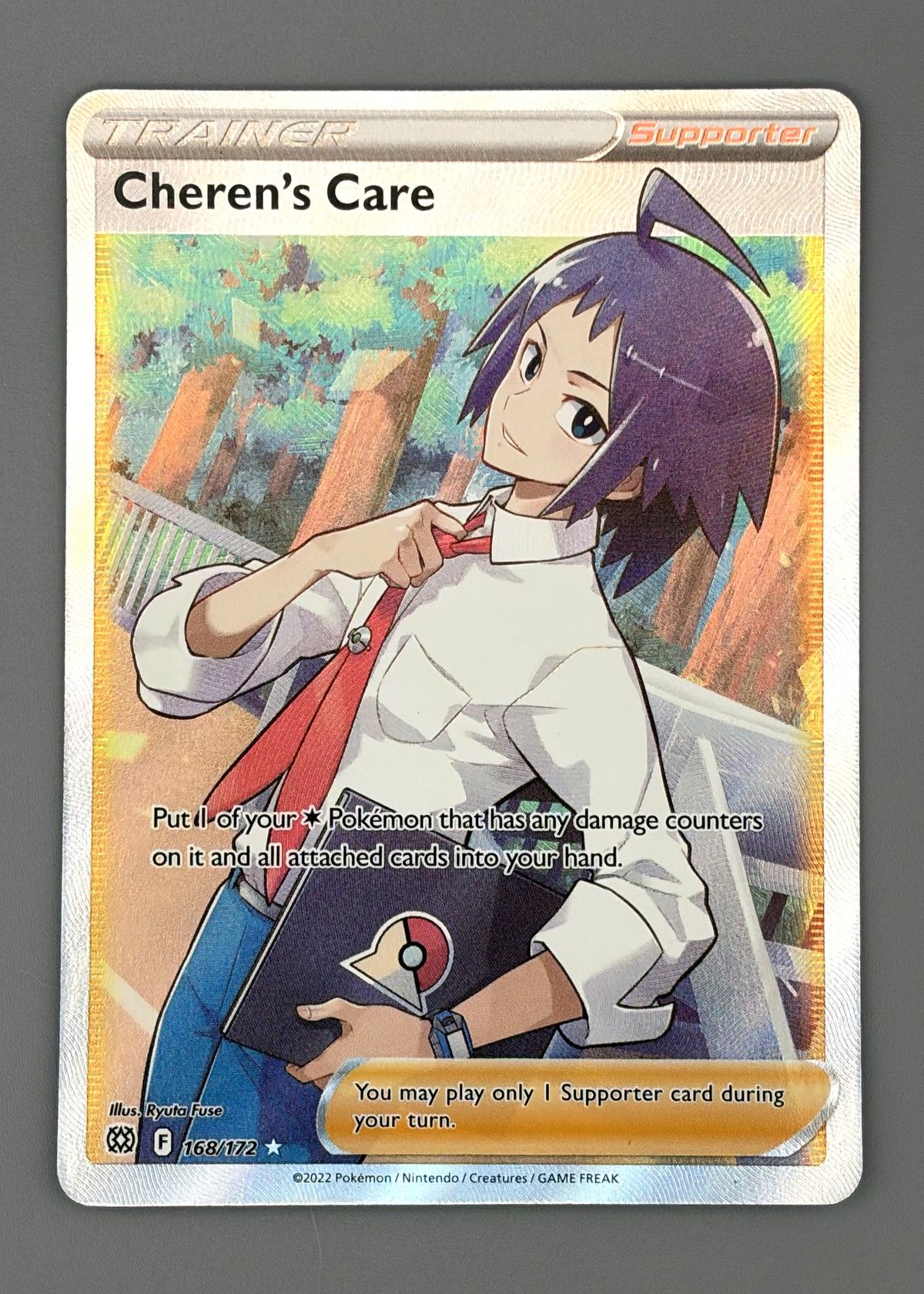 Cheren's Care 168/172 (Scarlet & Violet) - Supporter, front