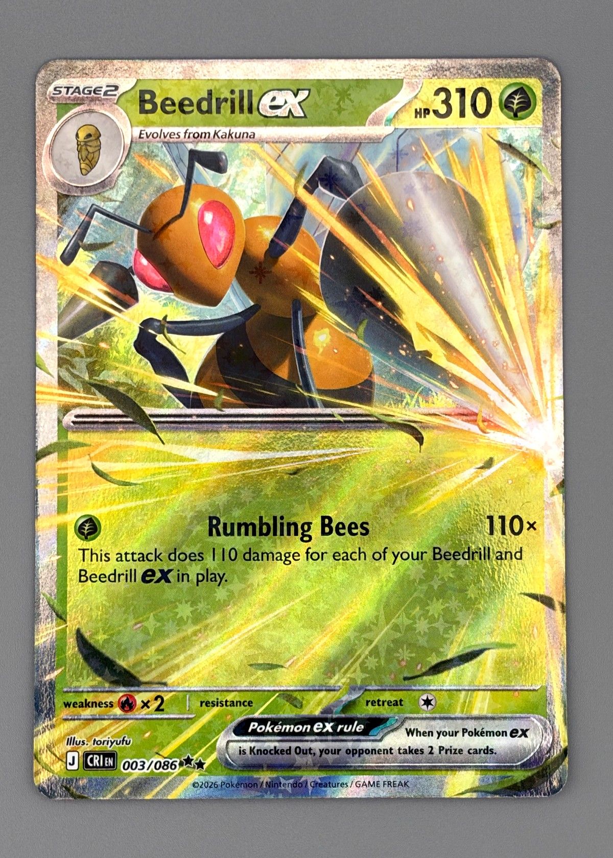 Beedrill ex 003/086 (Scarlet & Violet: Creature) - Stage 2 EX Holo Rare, front