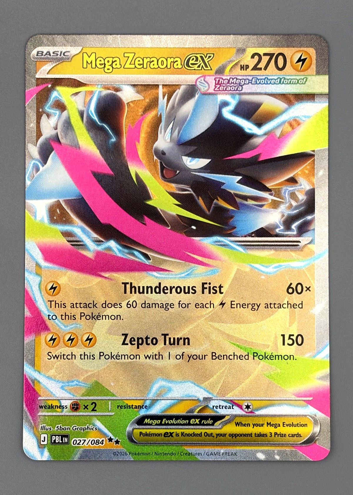 Mega Zeraora EX 027/084 (Pokémon TCG) - Ultra Rare, front