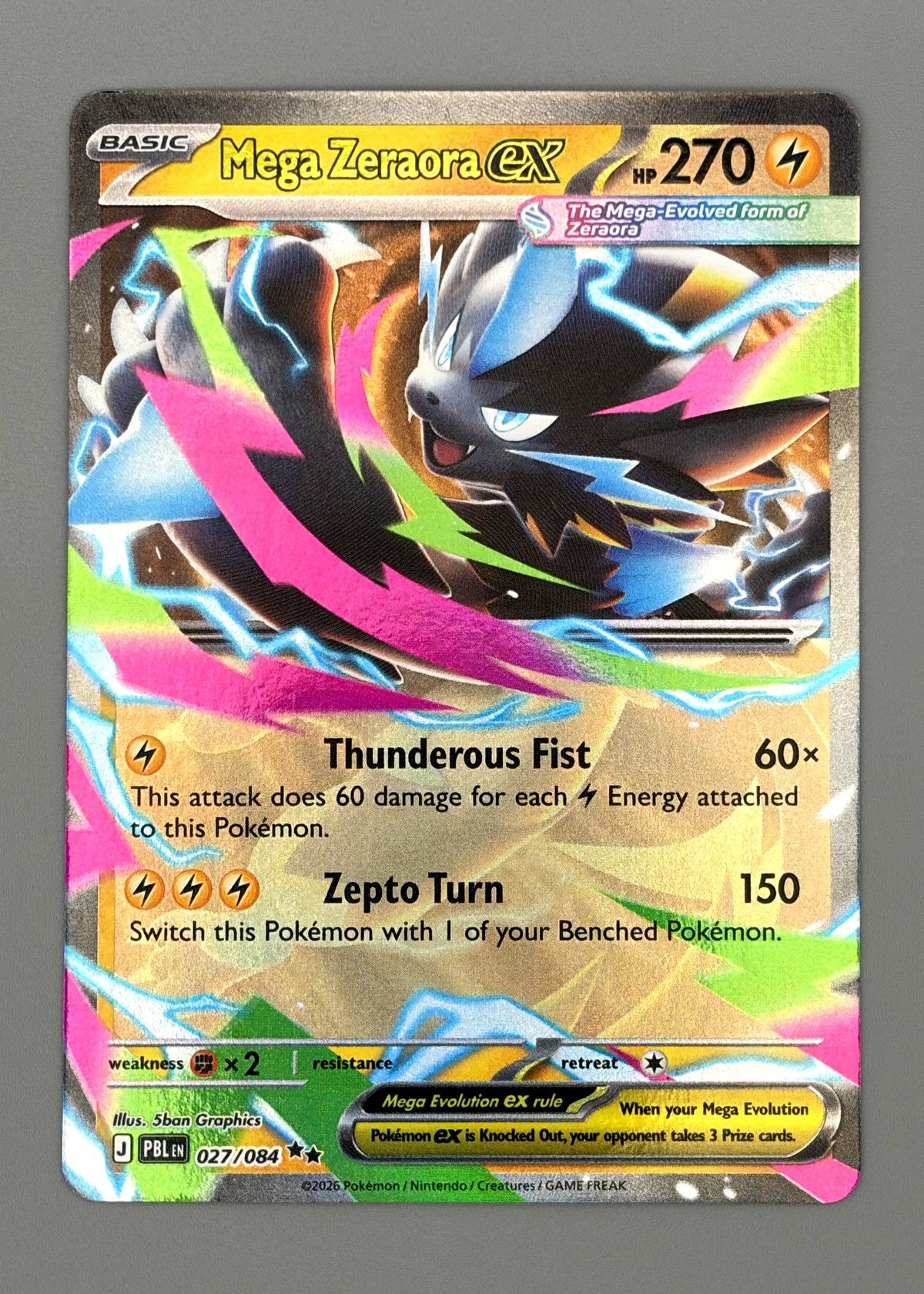 Mega Zeraora EX 027/084 (Pokémon Card 151) - Ultra Rare, front