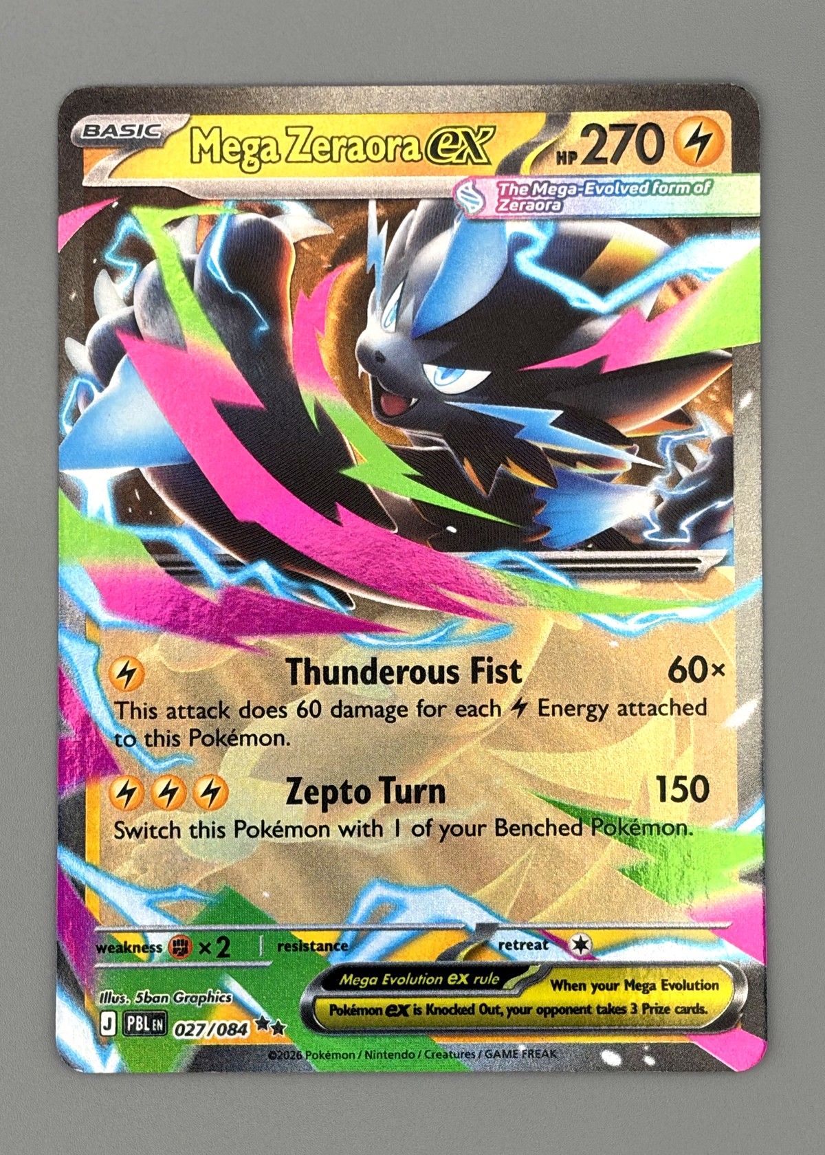 Mega Zeraora EX 027/084 (Pokémon Card 151) - Ultra Rare Mega Evolution EX, front
