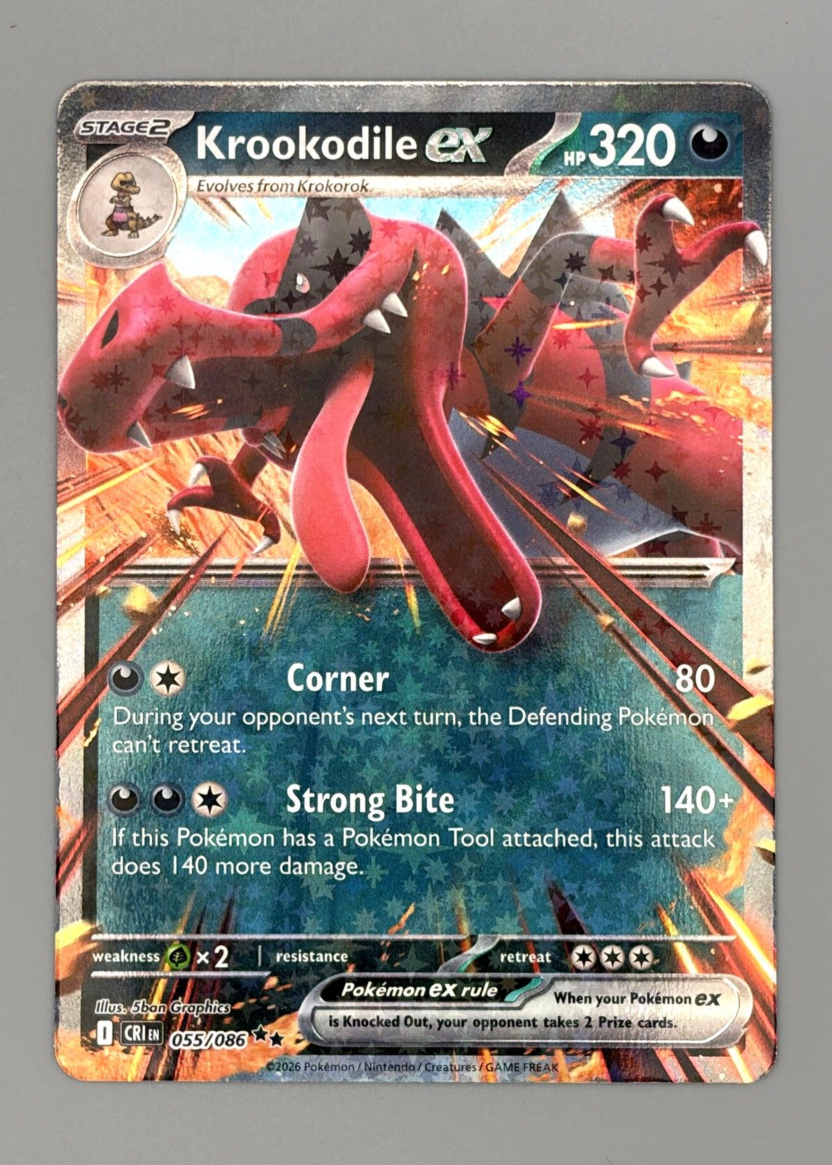Krookodile ex 055/086 (Scarlet & Violet) - Ultra Rare, front