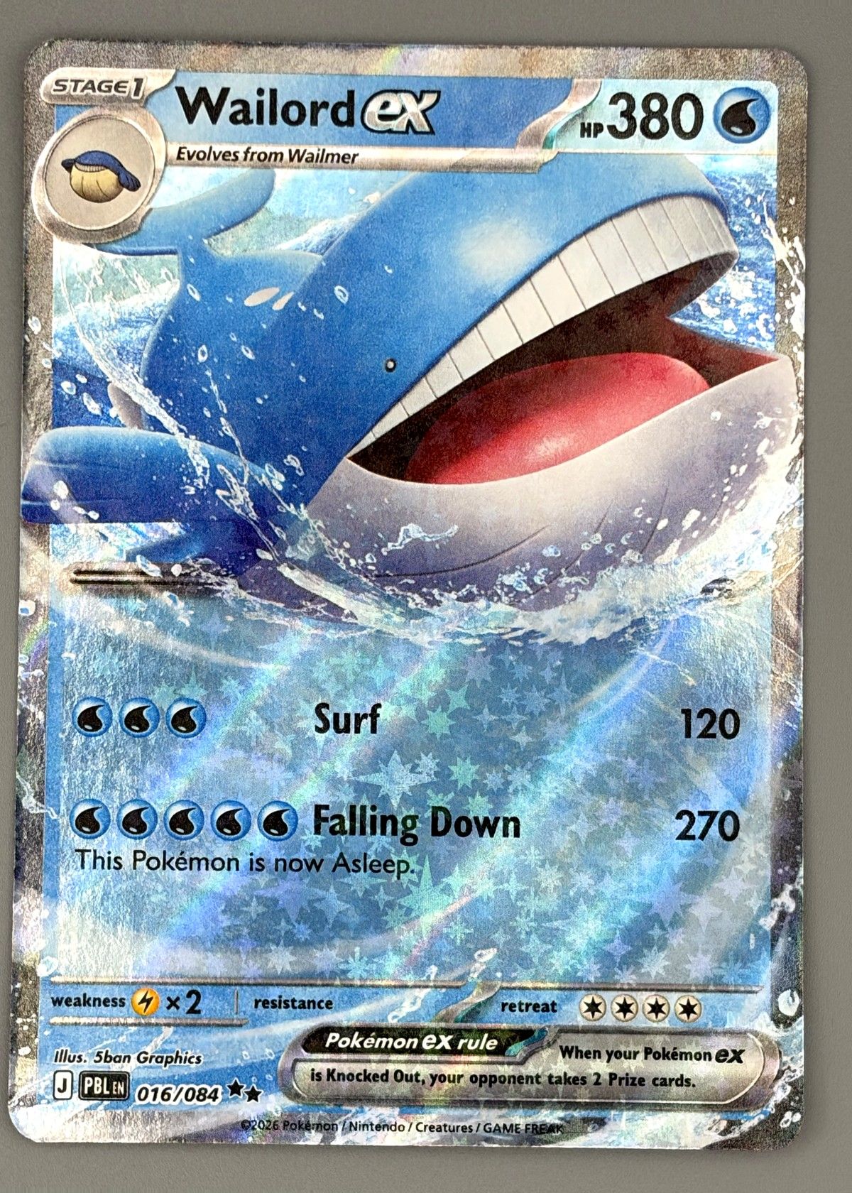 Wailord ex 016/084 (Scarlet & Violet) - Ultra Rare, front