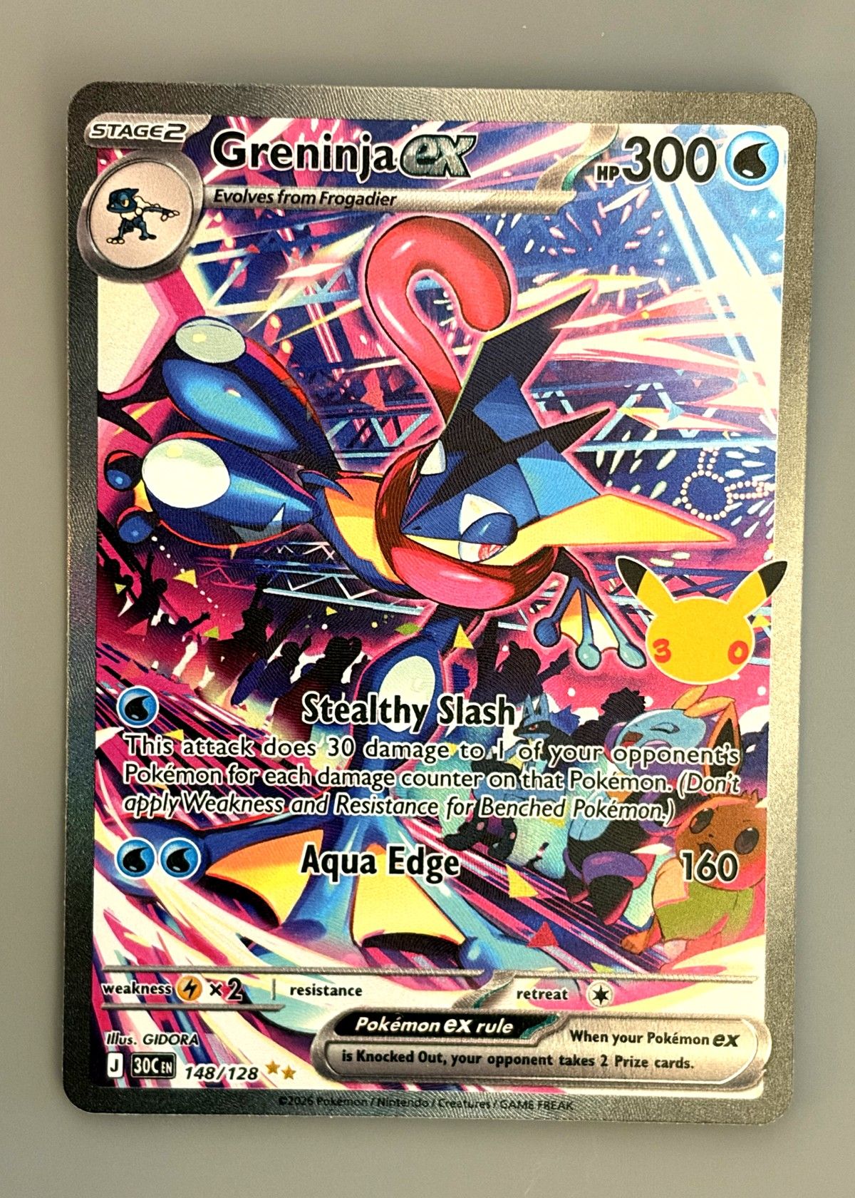 Greninja ex 148/128 (30th Celebration) - Special Illustration Rare, front