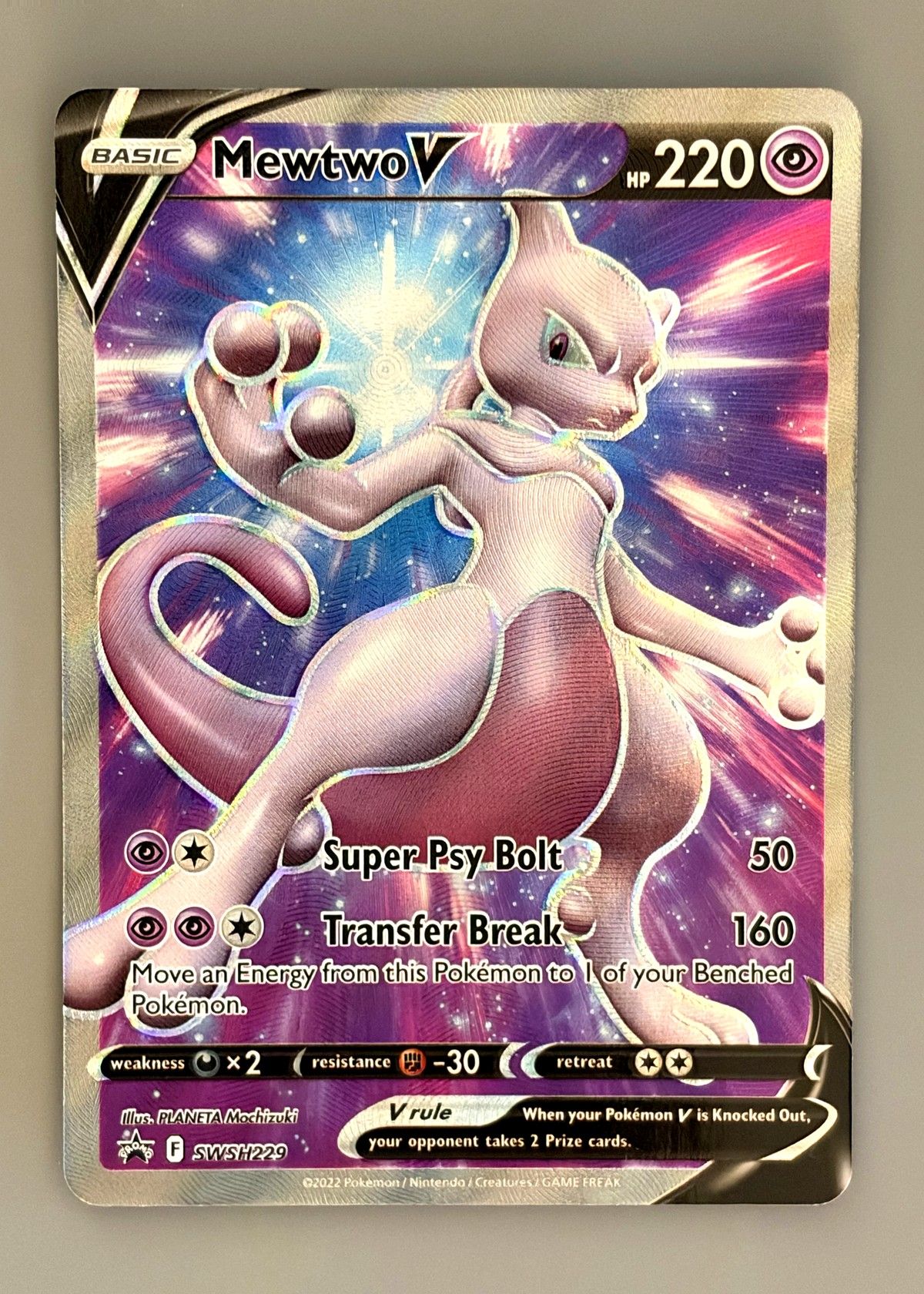 Mewtwo V SWSH229 (SWSH Black Star Promos) - Promo, front