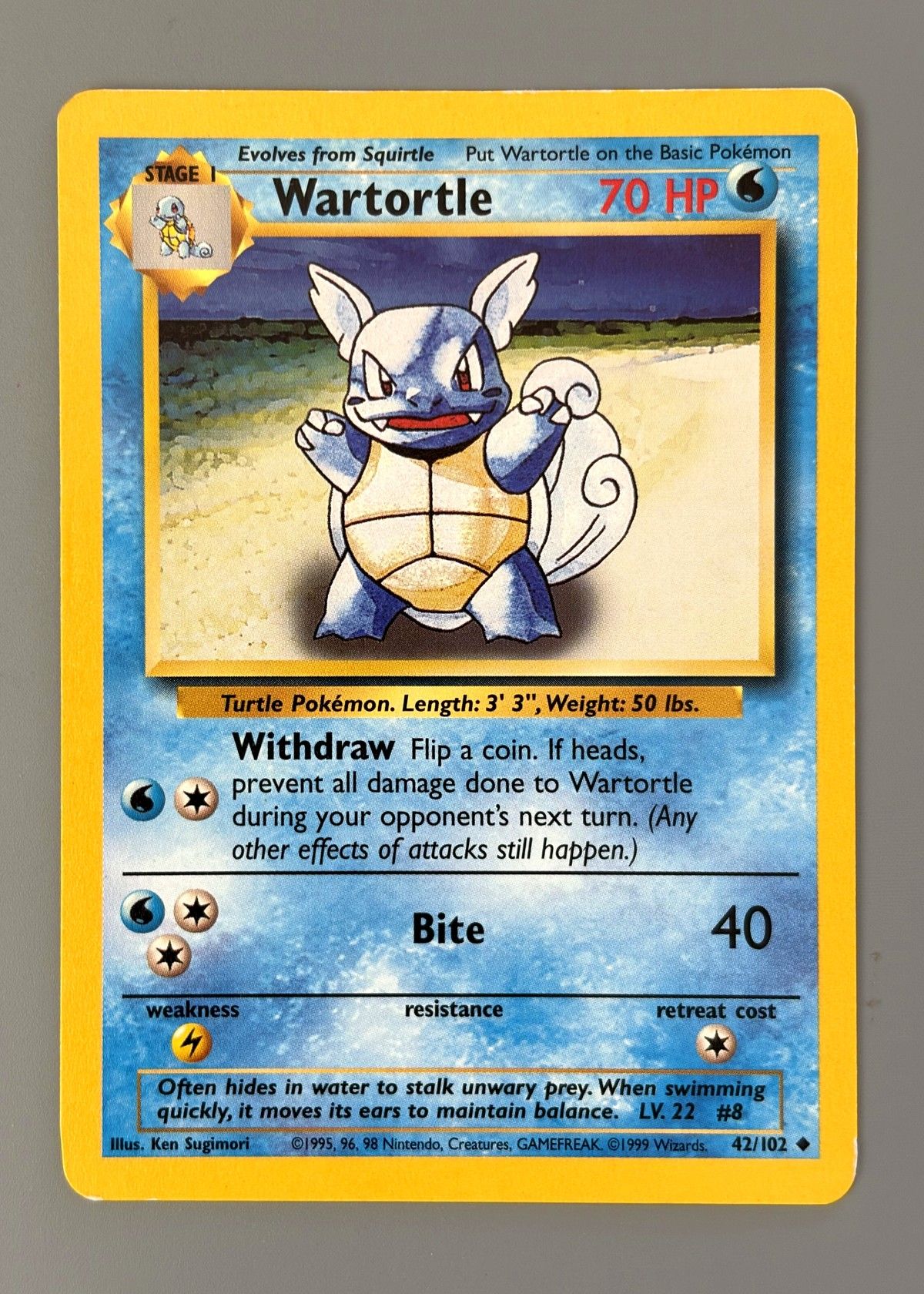 Wartortle 42/102 (Base Set) - Uncommon, front