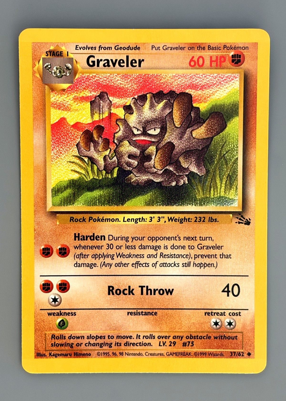 Graveler 37/62 (Fossil) - Uncommon, front