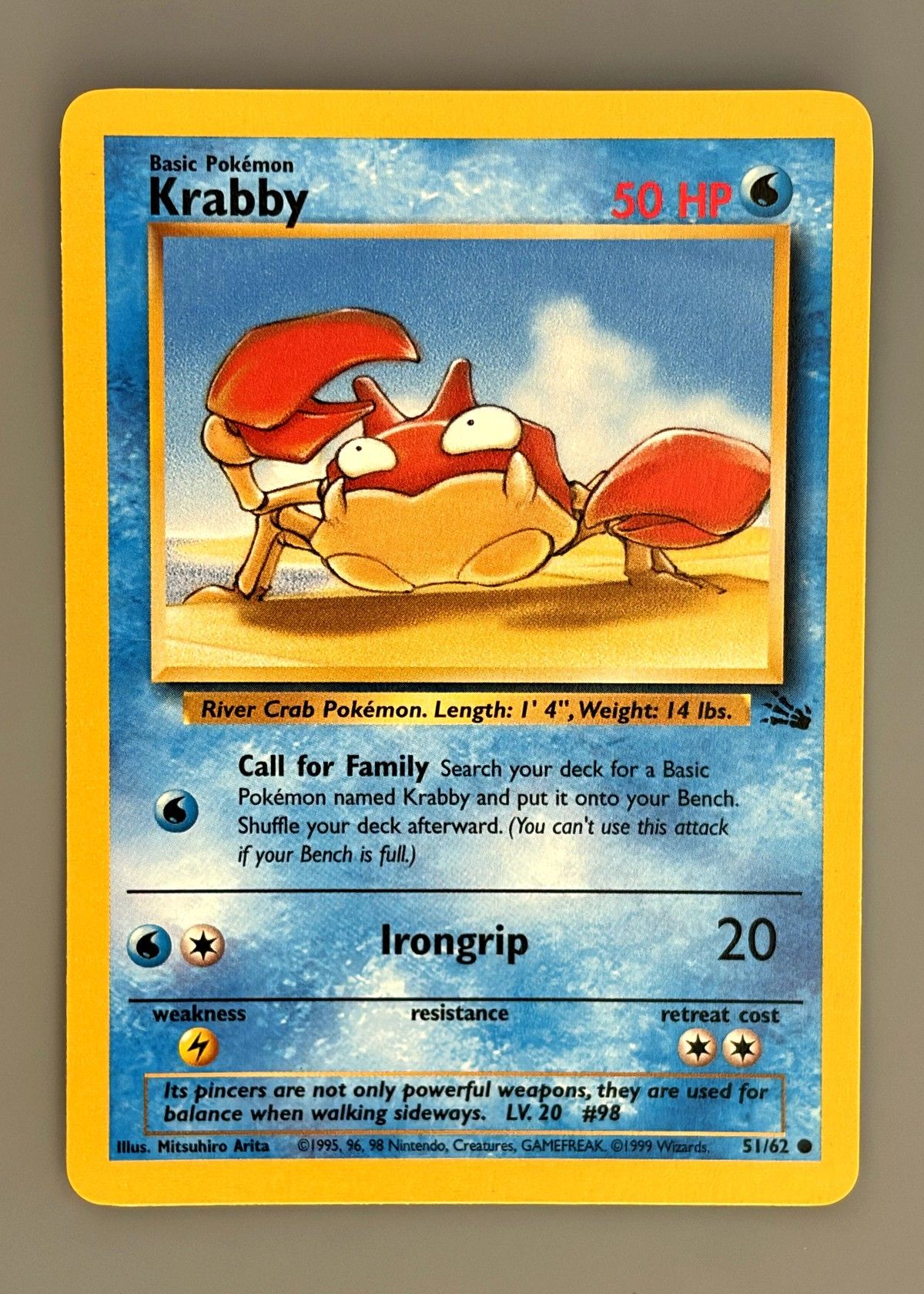 Krabby 51/62 (Fossil) - Common, front