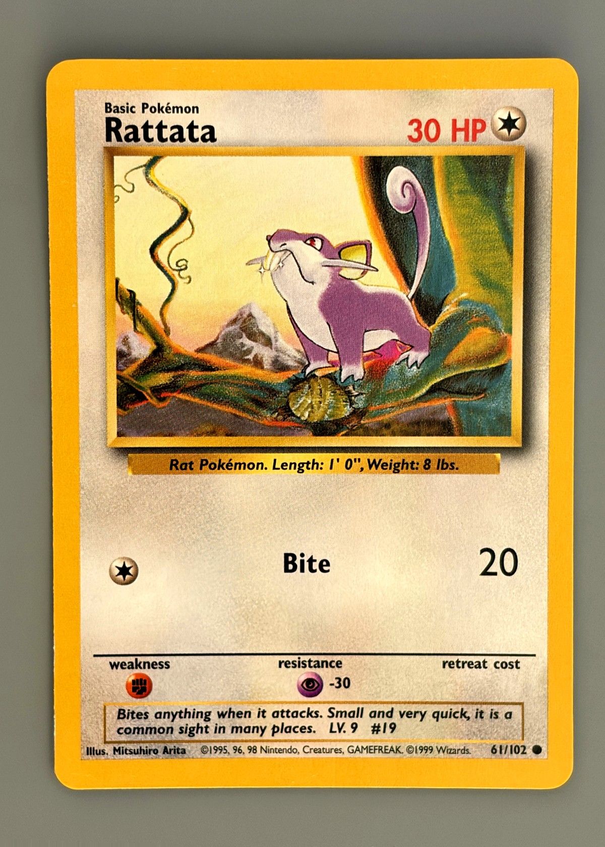 Rattata 61/102 (Base Set) - Common, front