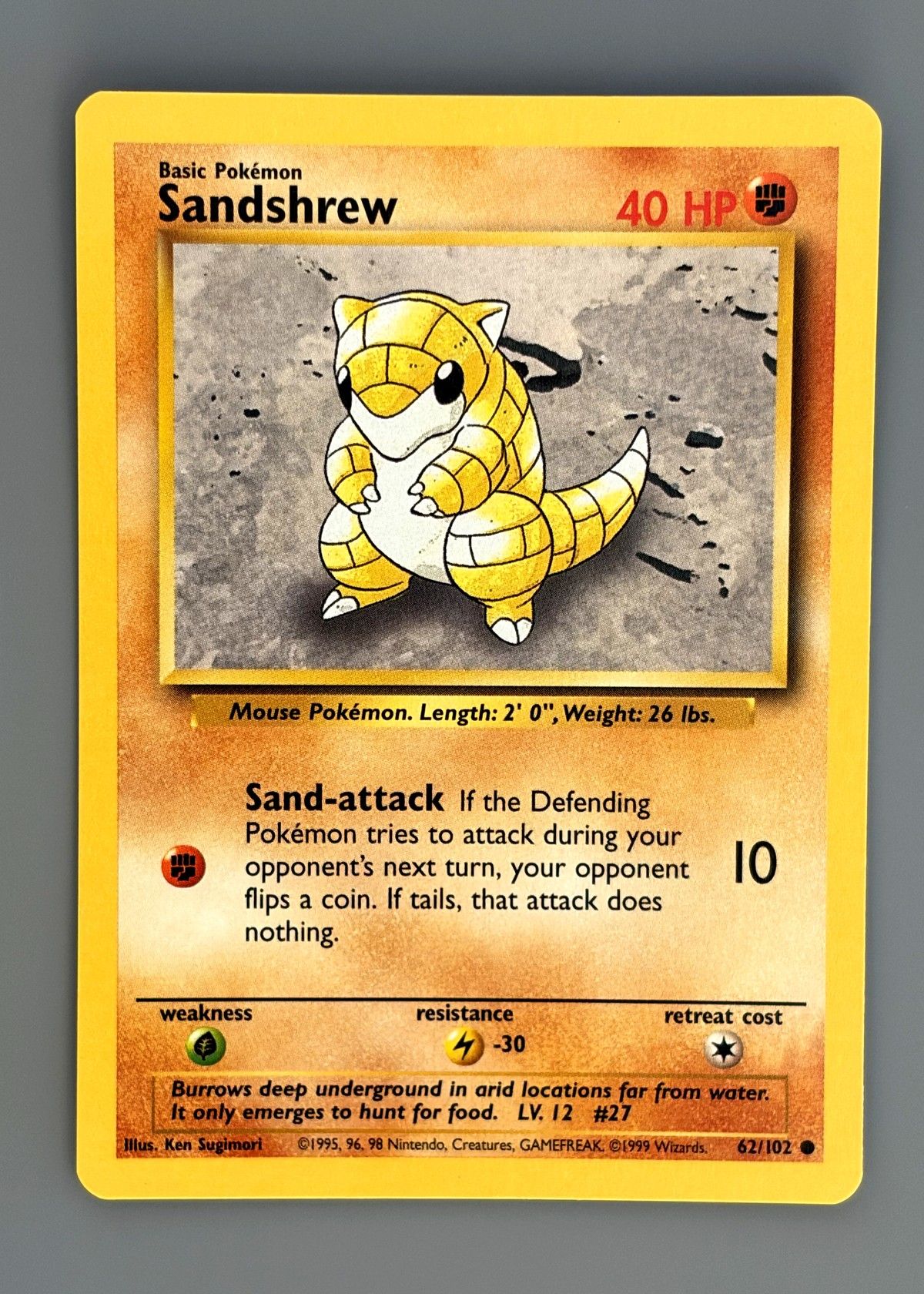 Sandshrew 62/102 (Base Set) - Common, front