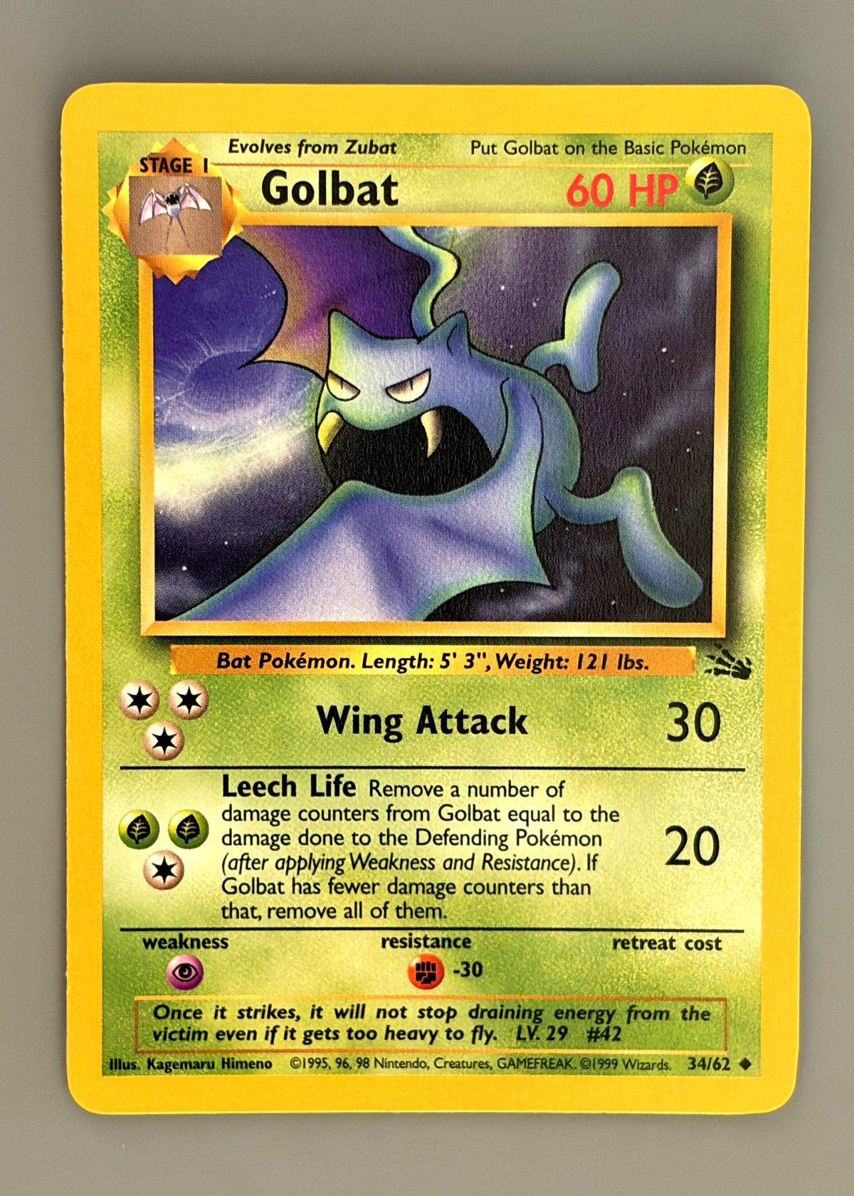 Golbat 34/62 (Fossil) - Uncommon, front