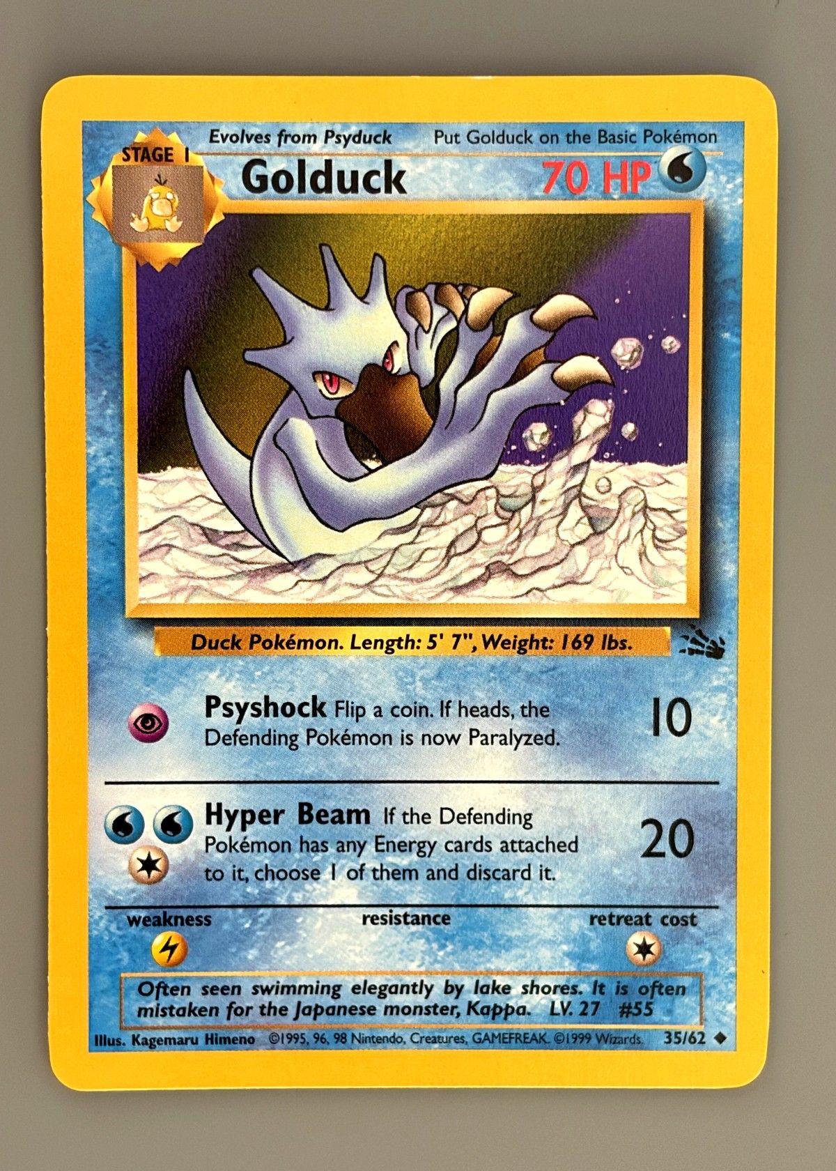 Golduck 35/62 (Fossil) - Uncommon, front