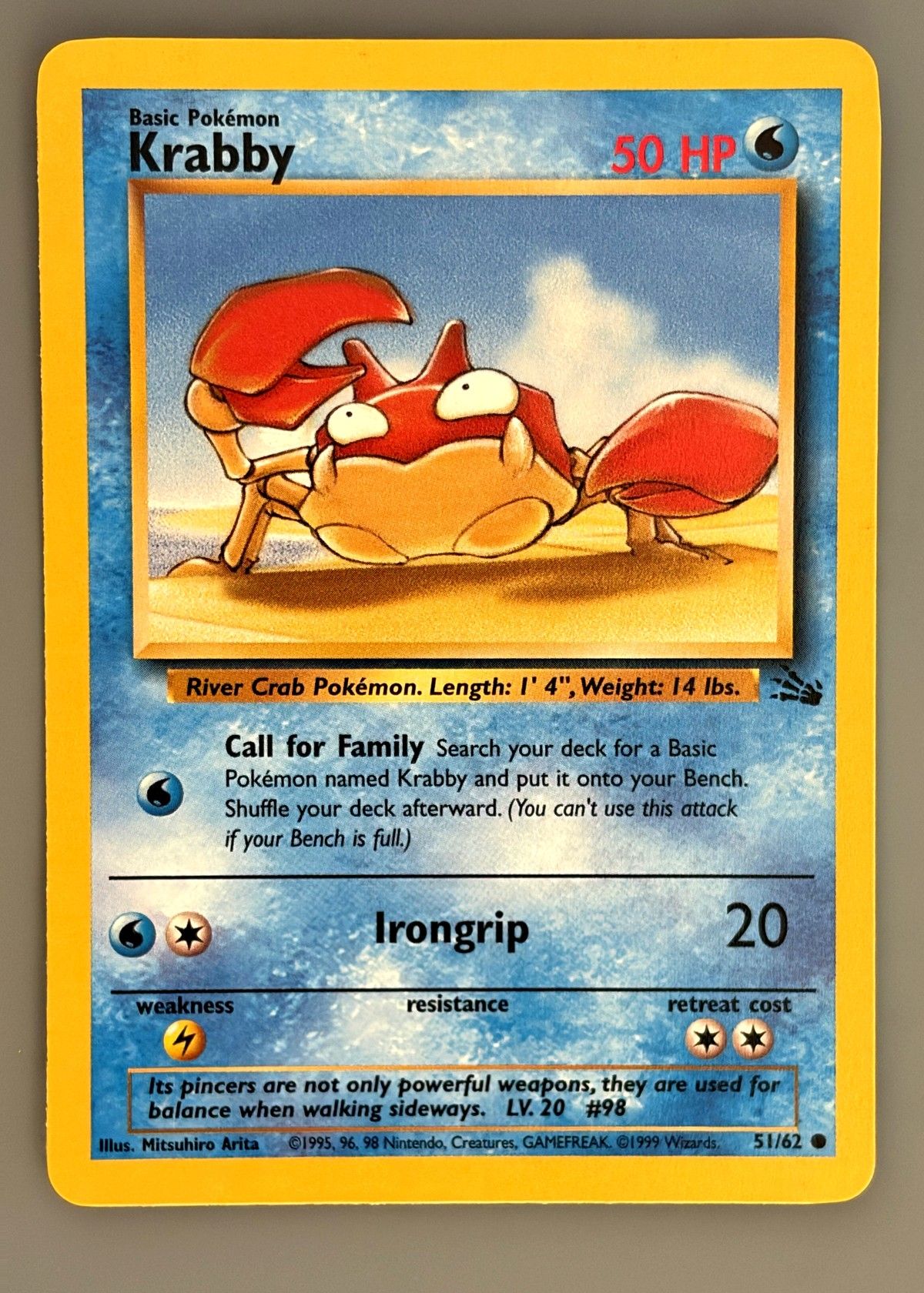 Krabby 51/62 (Fossil) - Common, front