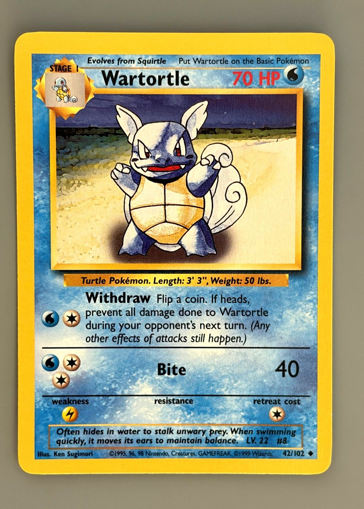 Wartortle 42/102 (Base Set) - Uncommon, front
