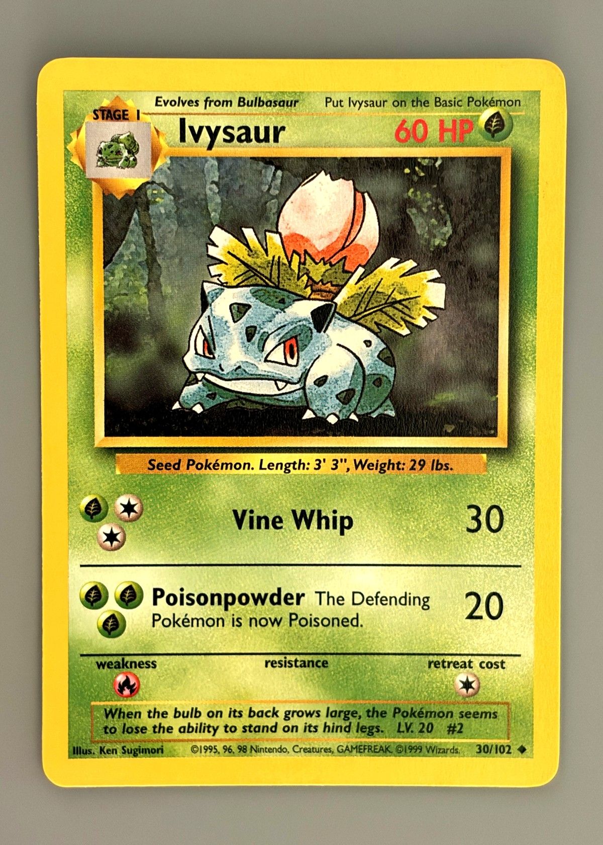 Ivysaur 30/102 (Base Set) - Uncommon, front