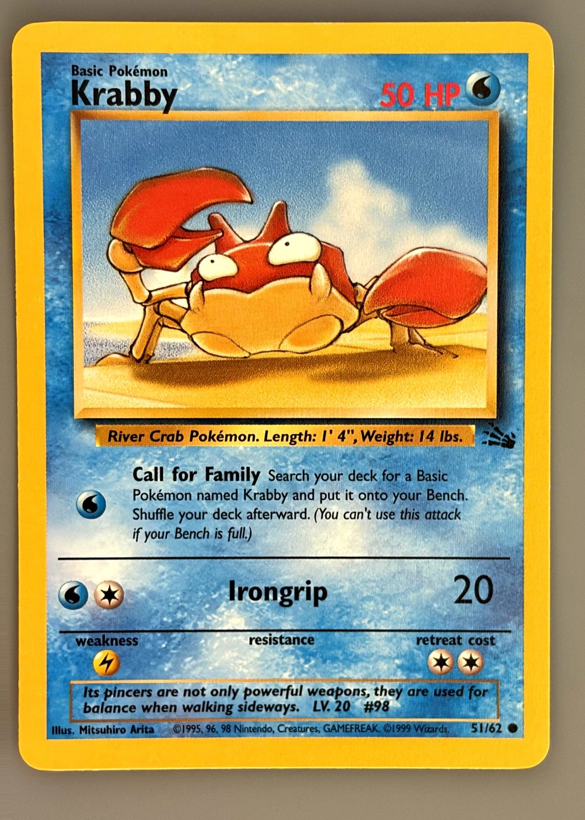 Krabby 51/62 (Fossil) - Common, front