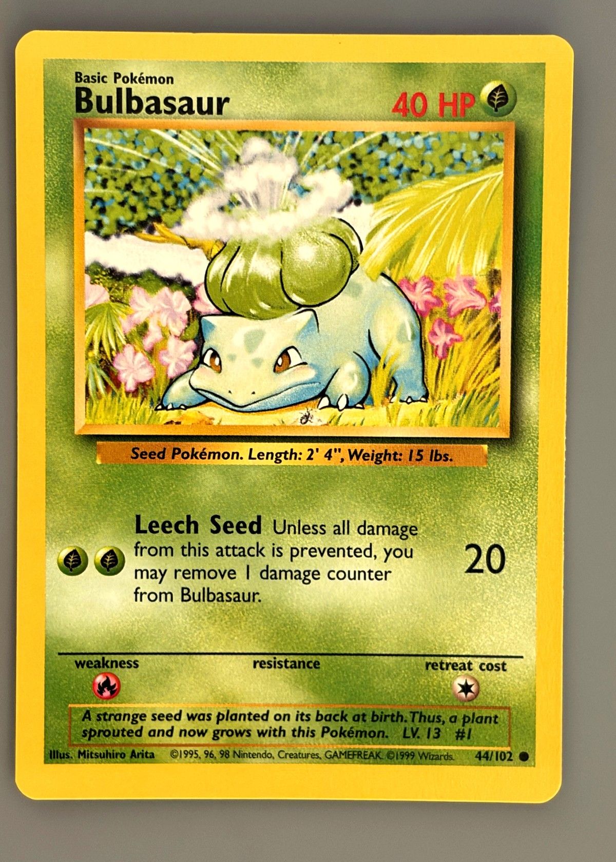 Bulbasaur 44/102 (Base Set) - Common, front