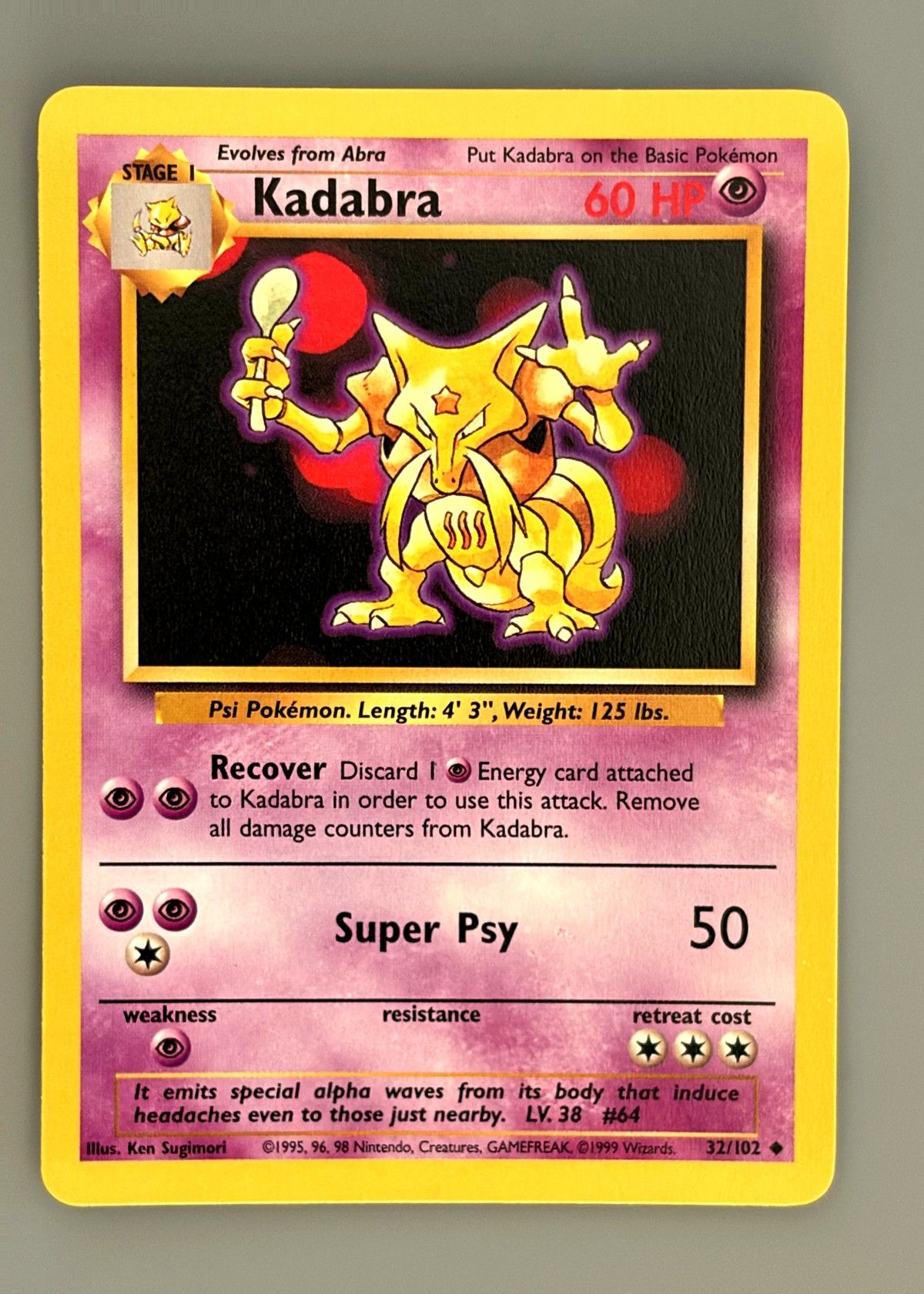 Kadabra 32/102 (Base Set) - Uncommon, front