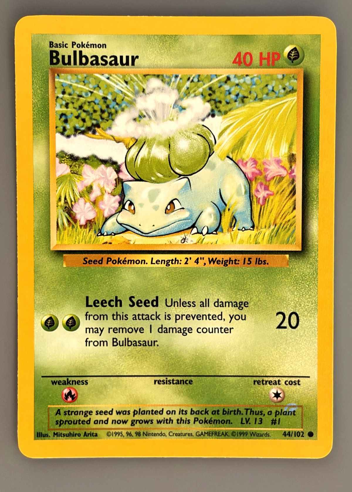 Bulbasaur 44/102 (Base Set) - Common, front