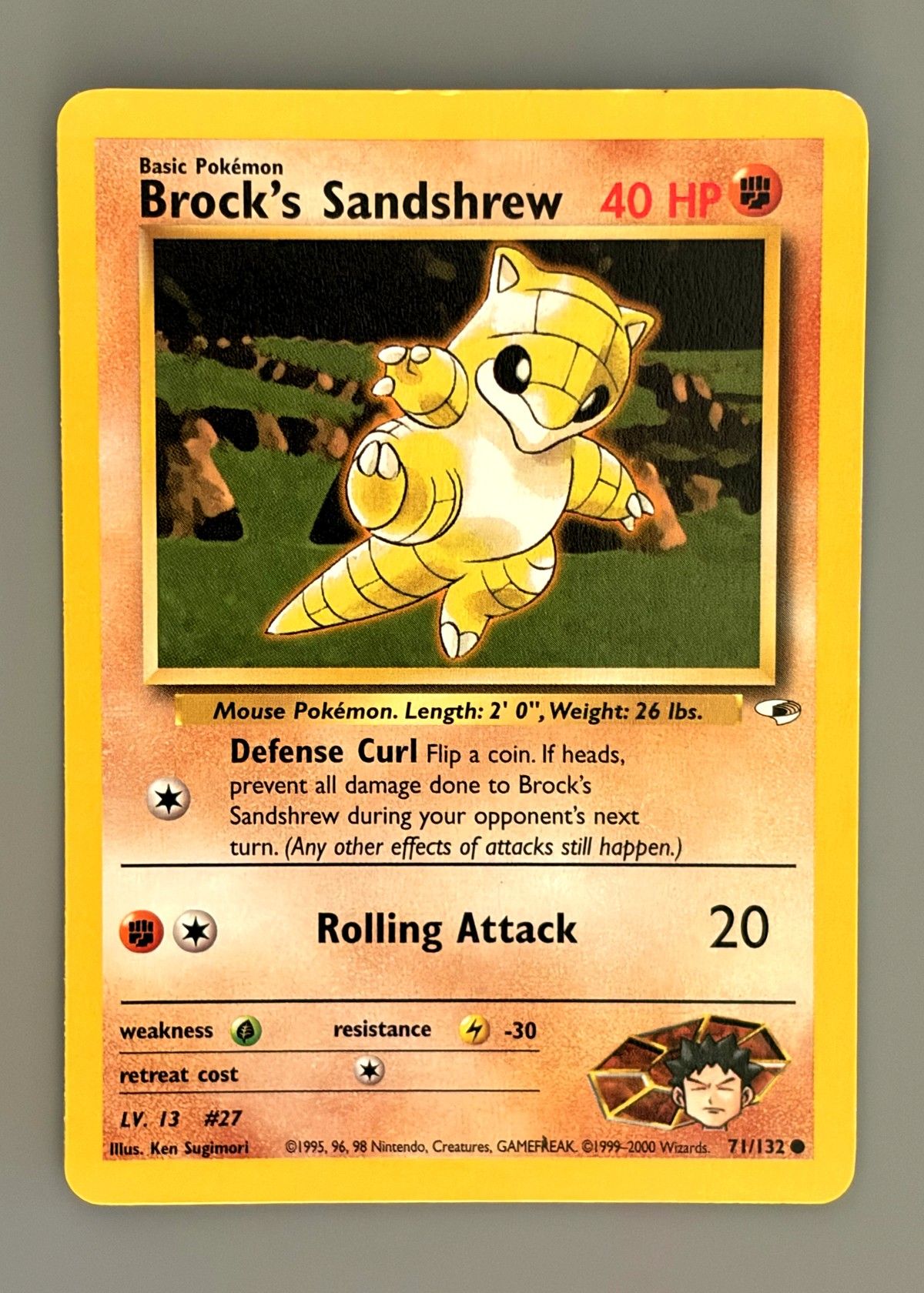Brock's Sandshrew 71/132 (Gym Heroes) - Common, front