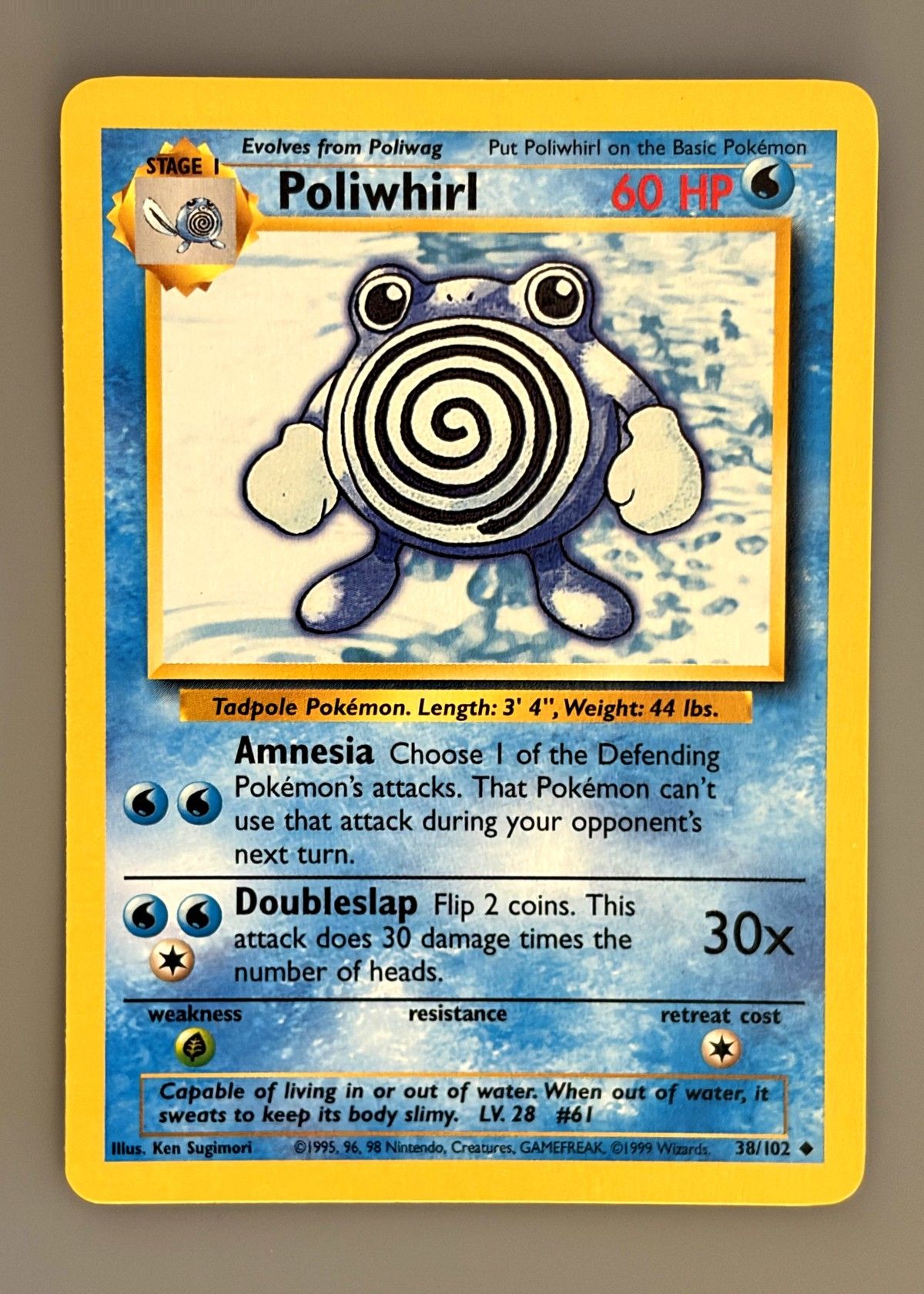 Poliwhirl 38/102 (Base Set) - Uncommon, front