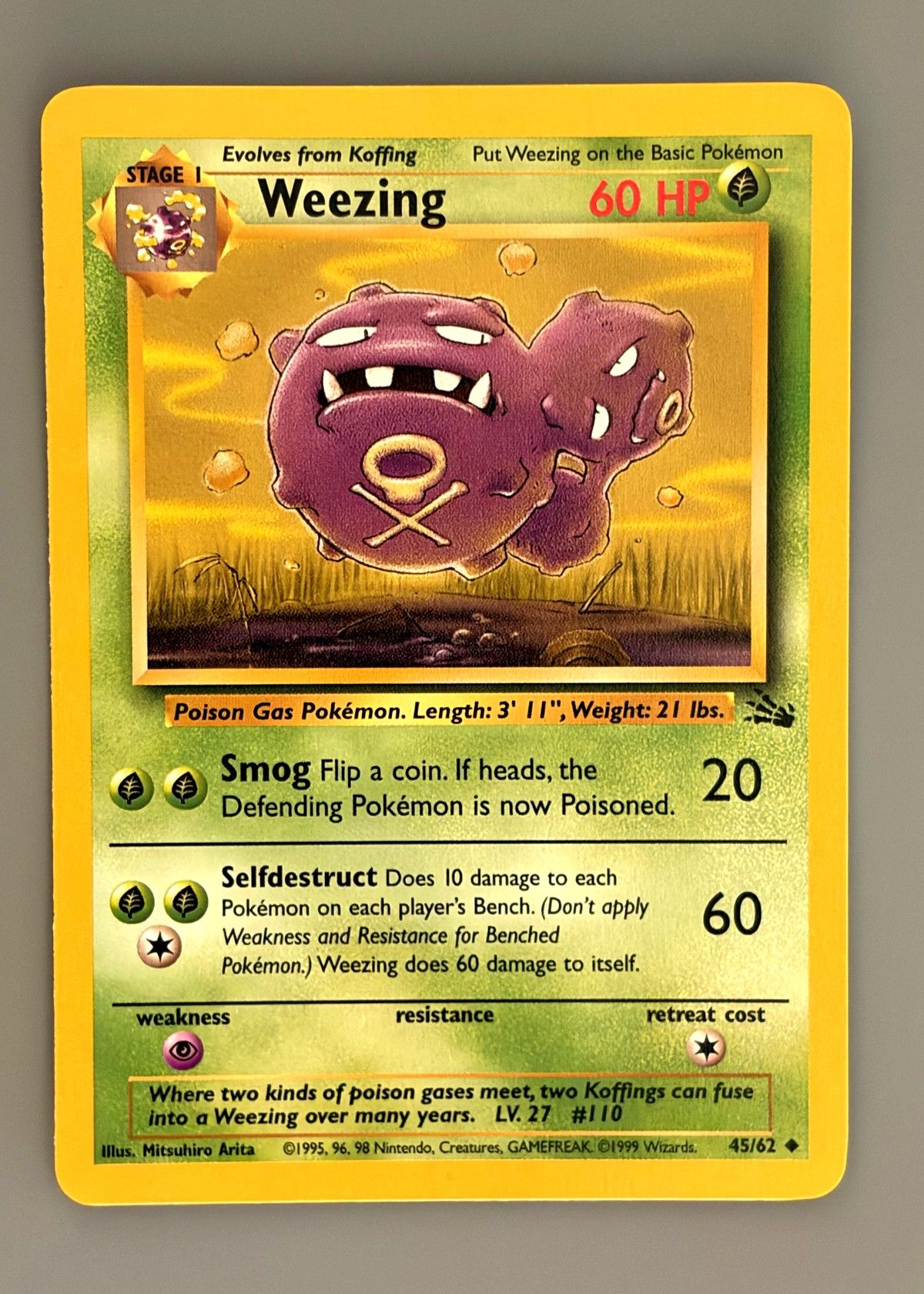 Weezing 45/62 (Fossil) - Uncommon, front