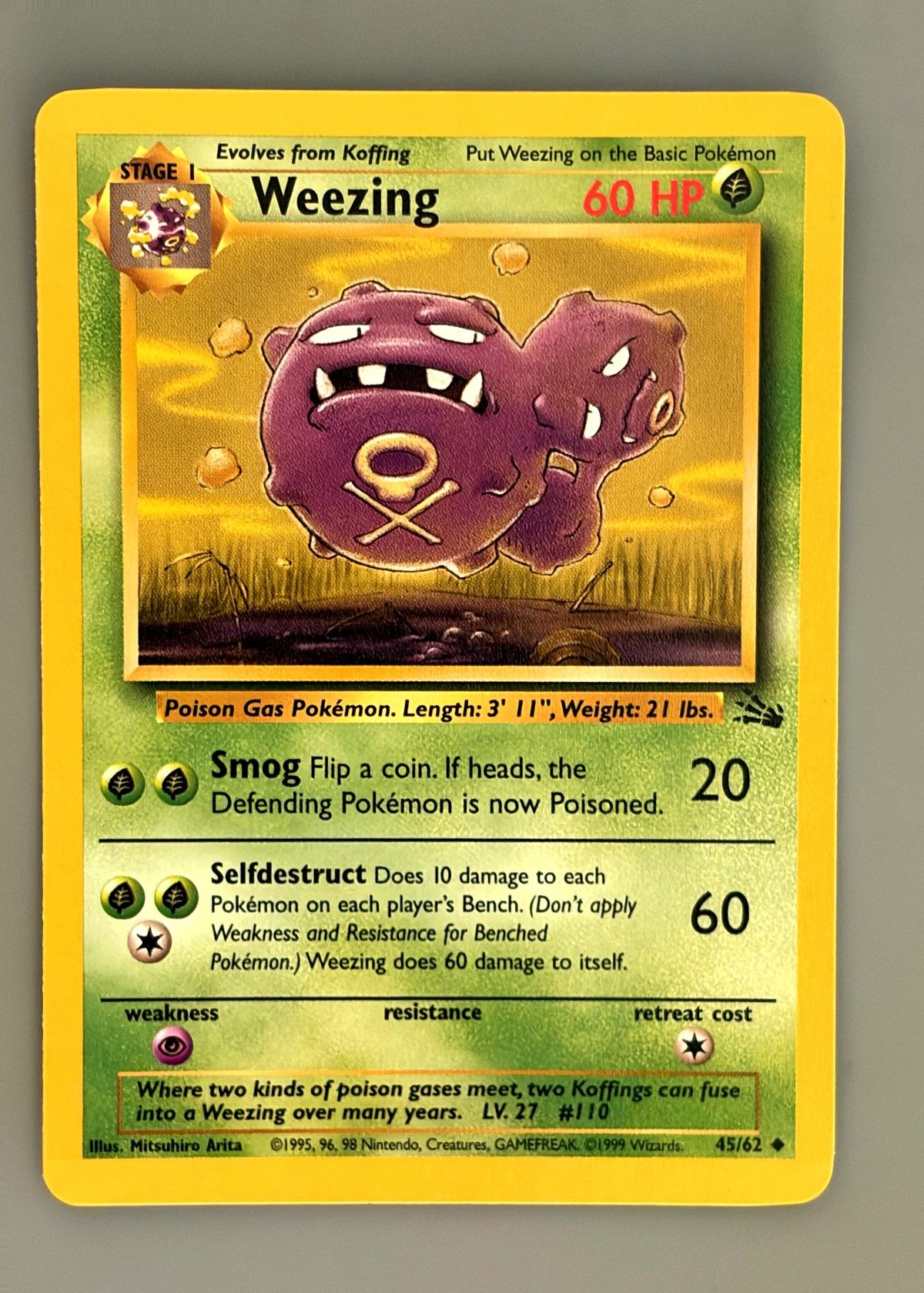 Weezing 45/62 (Fossil) - Uncommon, front