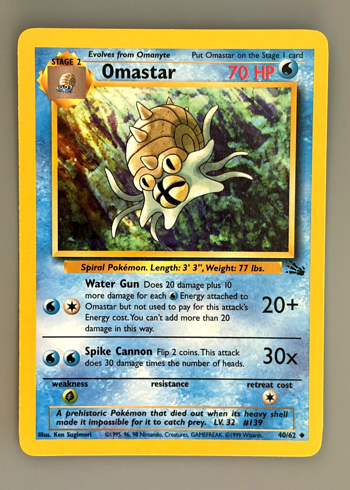 Omastar 40/62 (Fossil) - Uncommon, front