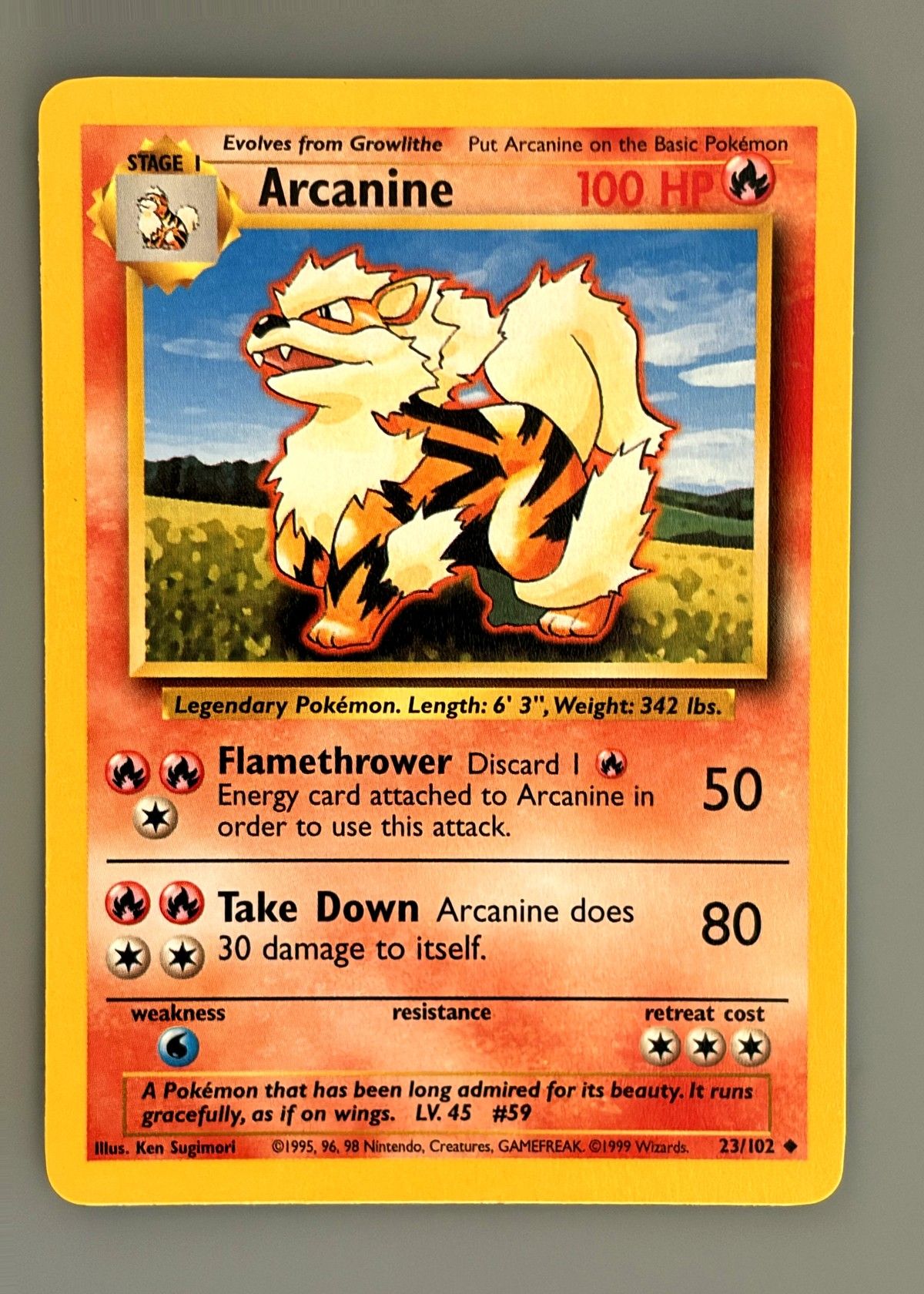 Arcanine 23/102 (Base Set) - Uncommon, front