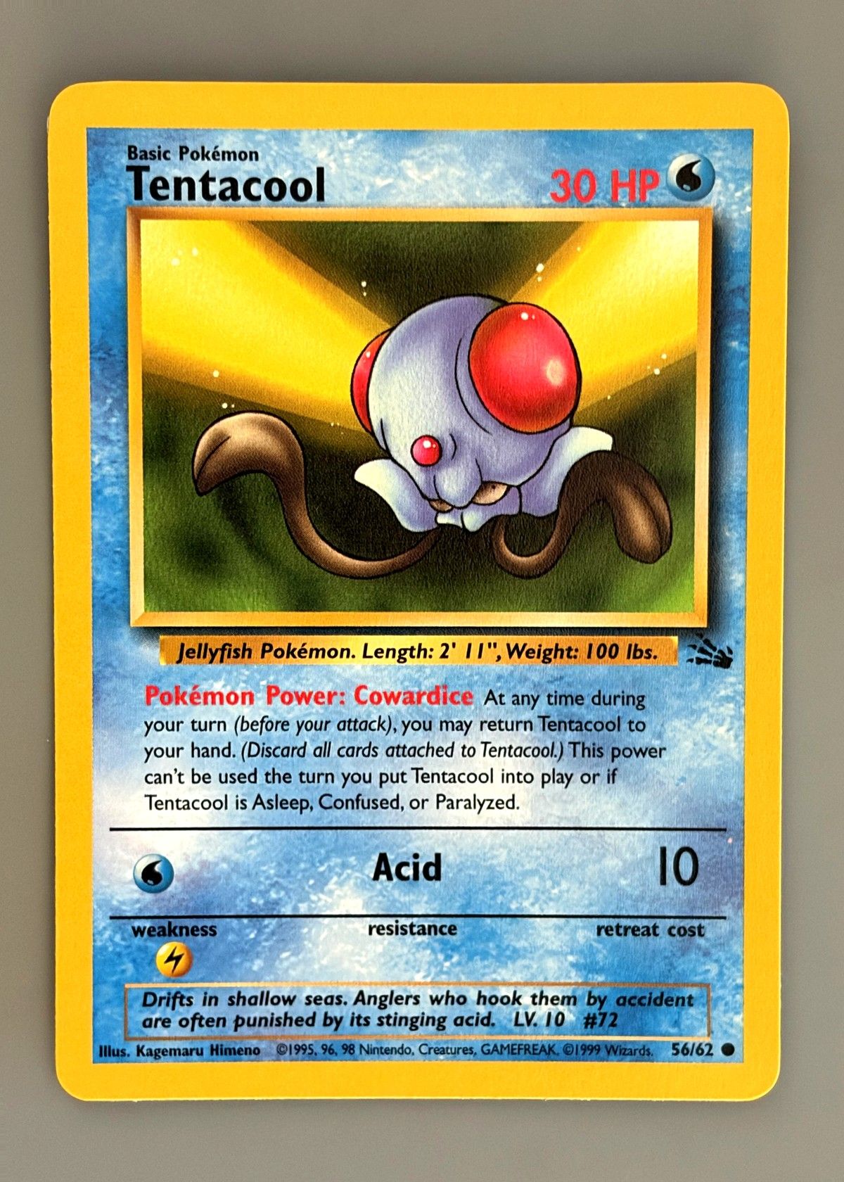Tentacool 56/62 (Fossil) - Common, front