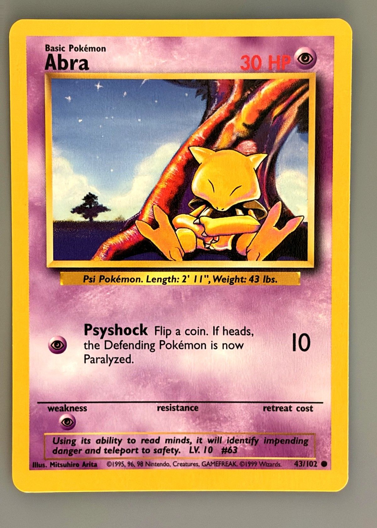 Abra 43/102 (Base Set) - Common, front