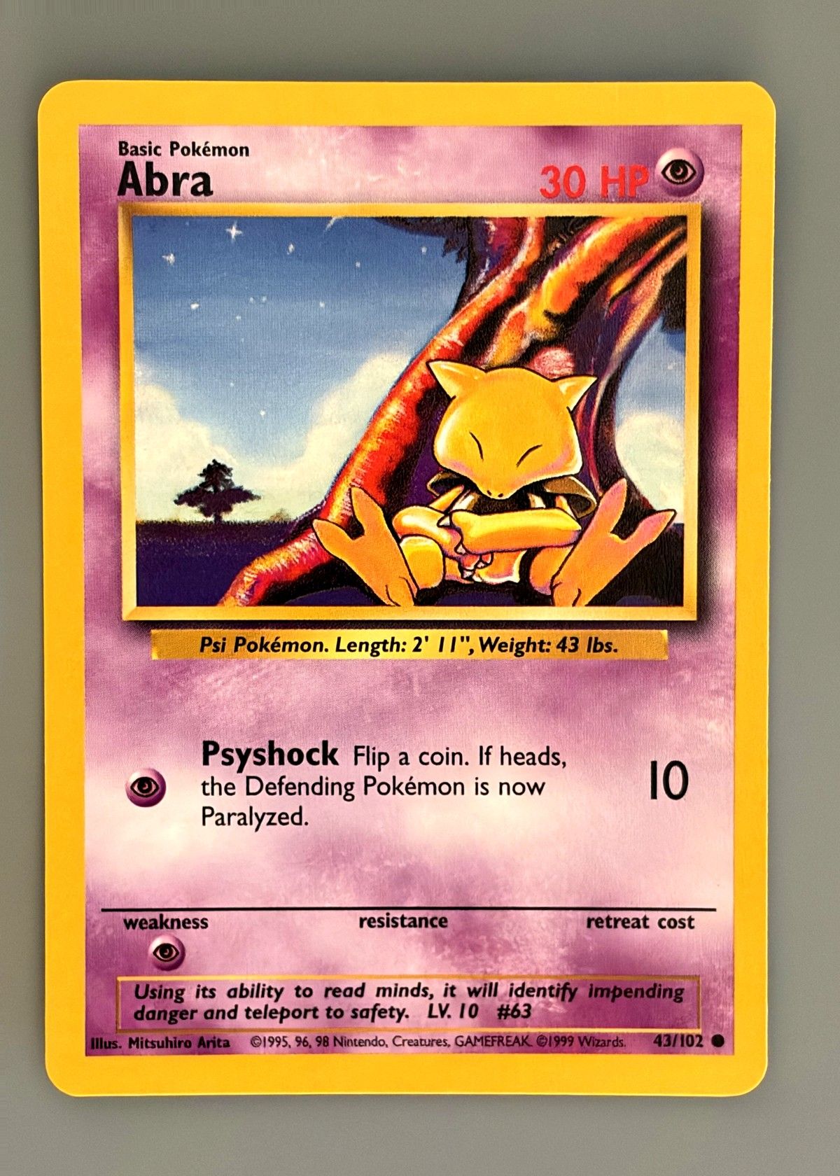Abra 43/102 (Base Set) - Common, front
