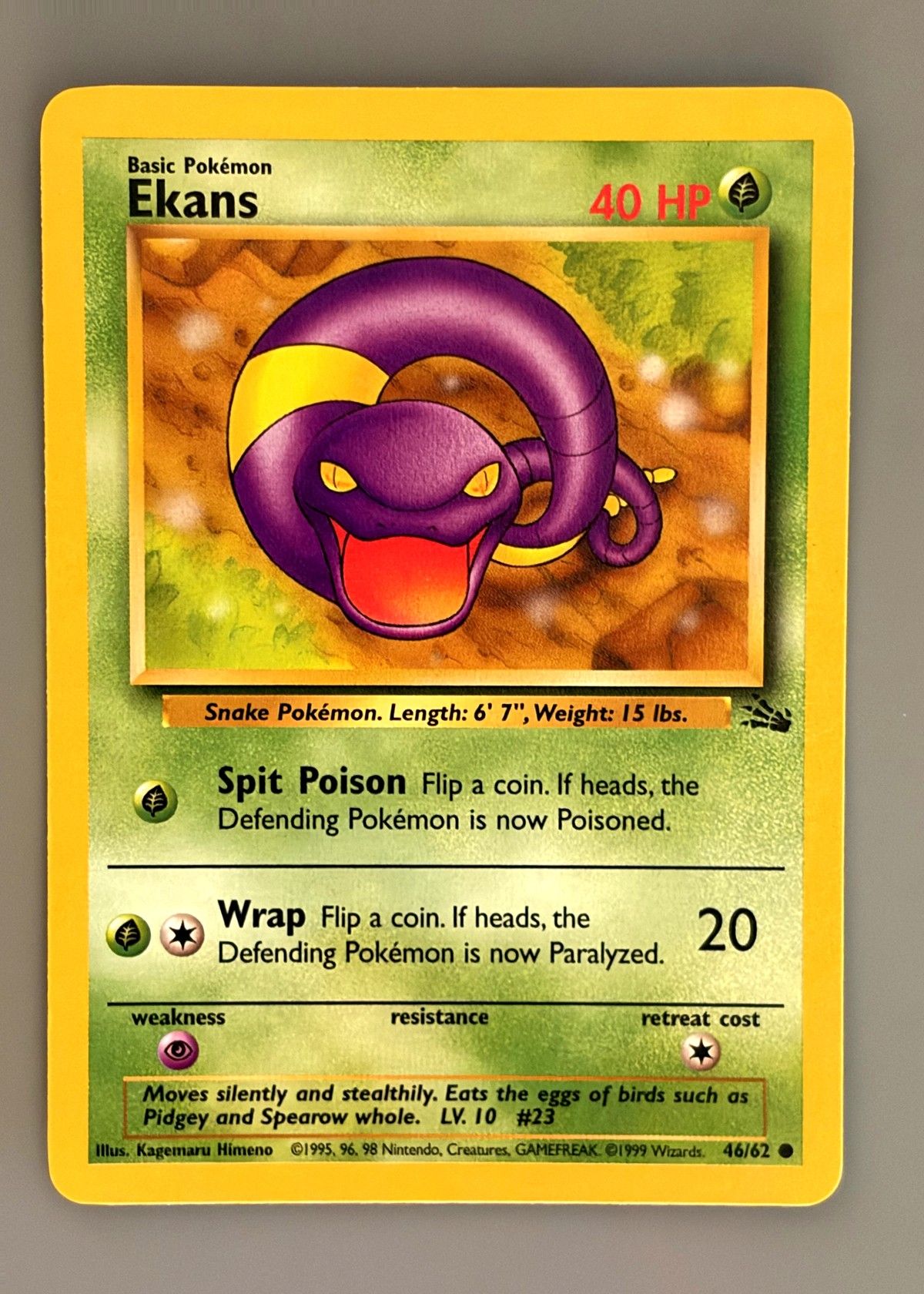 Ekans 46/62 (Fossil) - Common, front